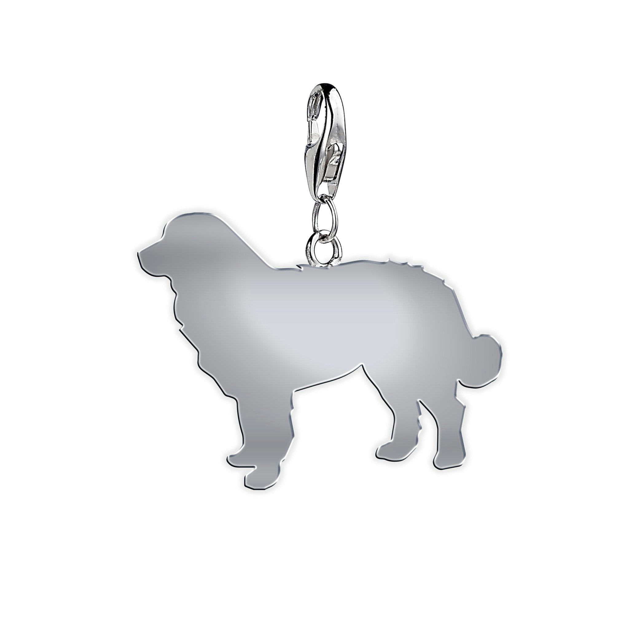 Mylee London Silver Bernese Mountain Dog Silhouette Charm - Yes - Clip On Charm