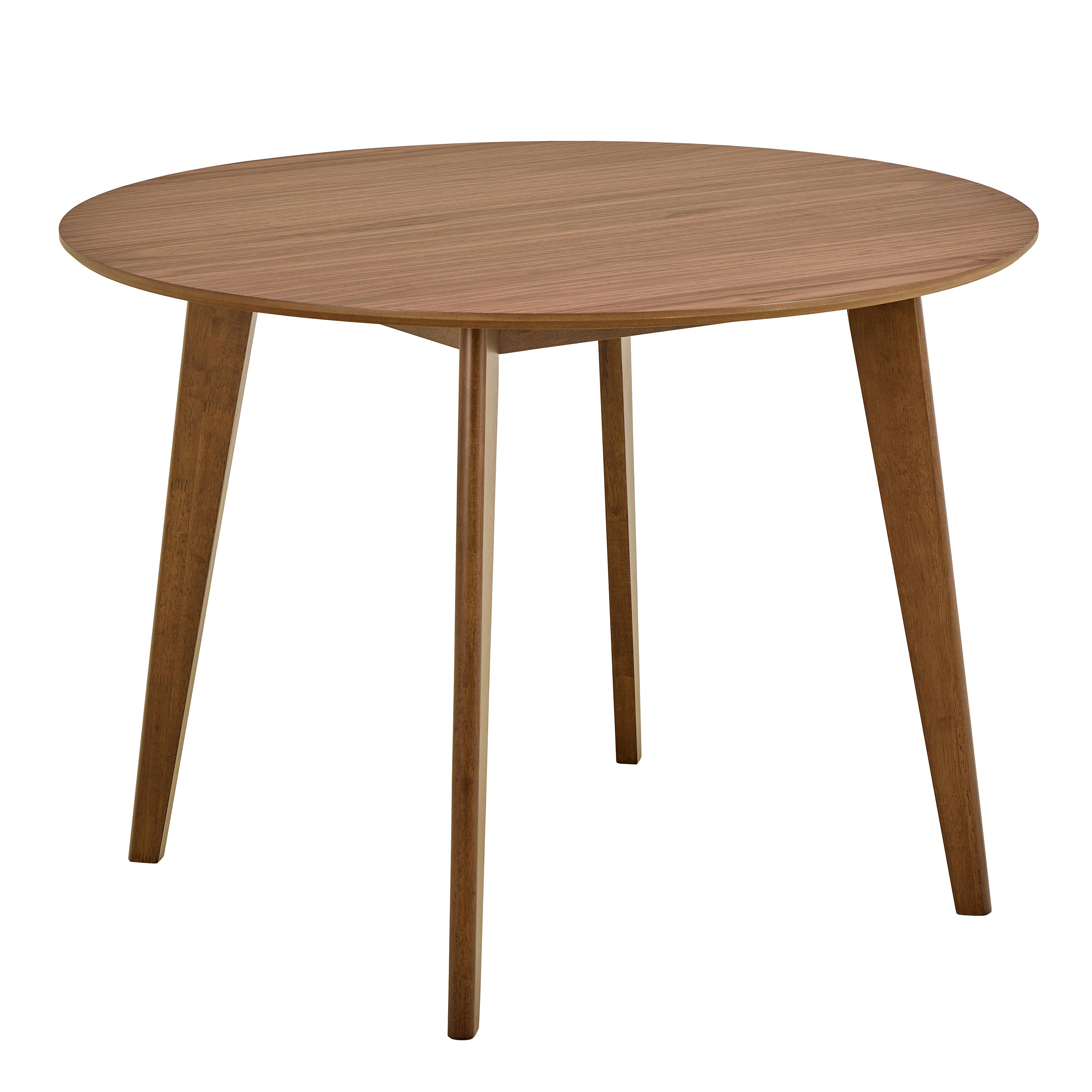 Rackhams Brown Roxby Round Dining Table In Walnut 120X76cm - Walnut - No