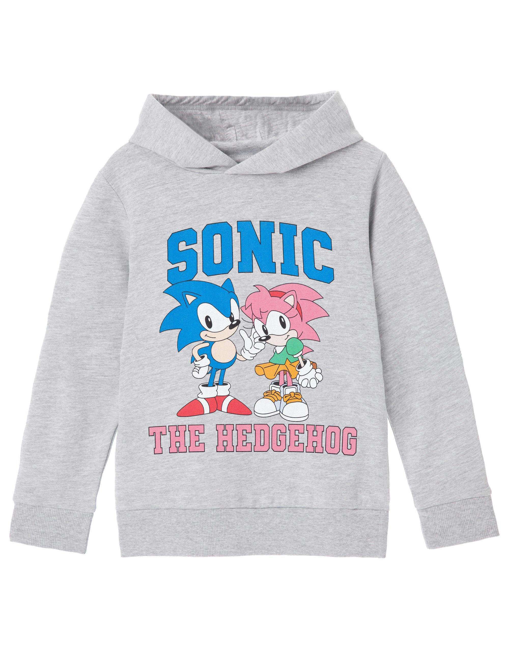 Vanilla Underground Girls Grey Sonic The Hedgehog Collegiate Sonic & Amy Hoodie - 3-4 Years
