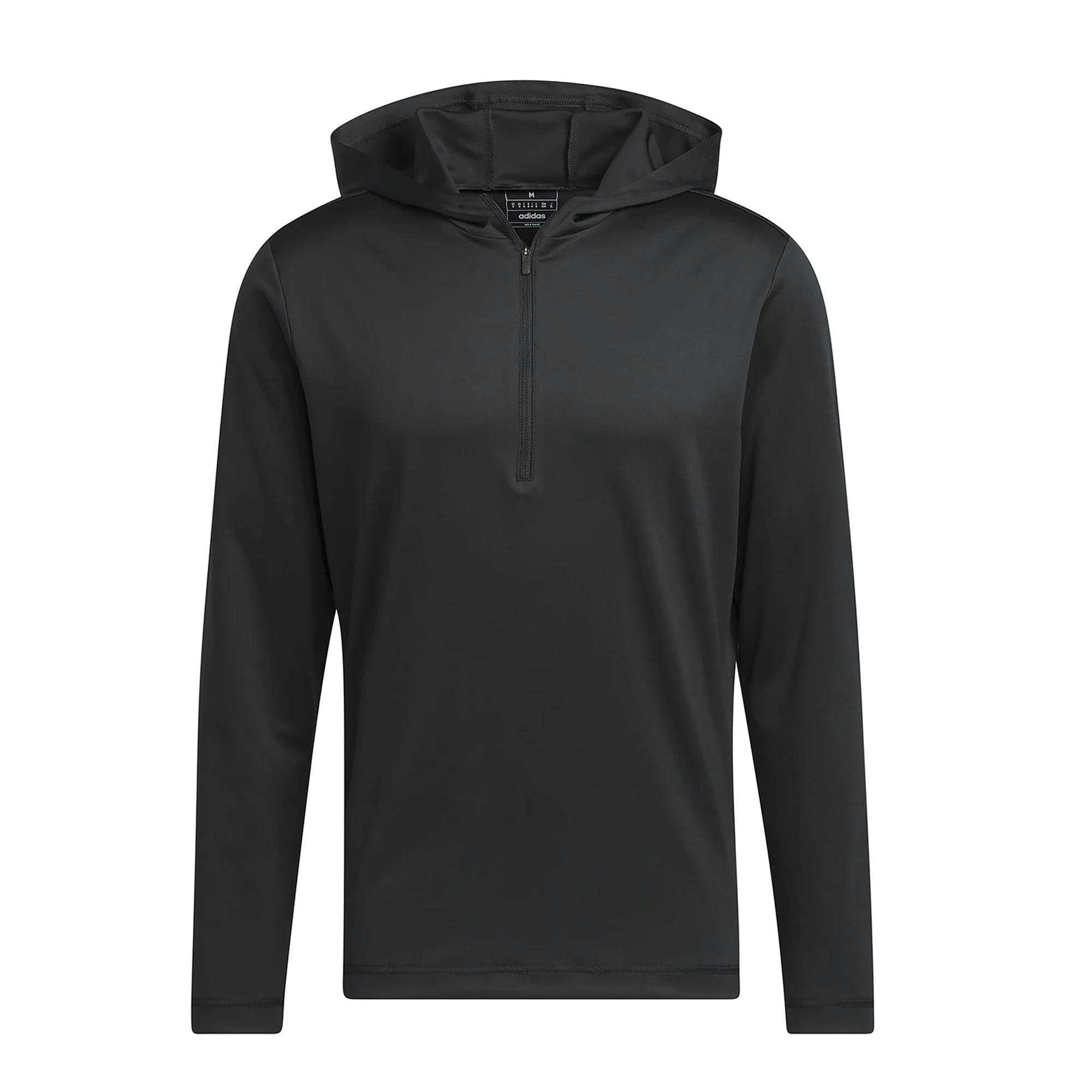 Adidas Men's Black Lightweight Hoodie - Xl - 91% Recycled Polyester/9% Elastane