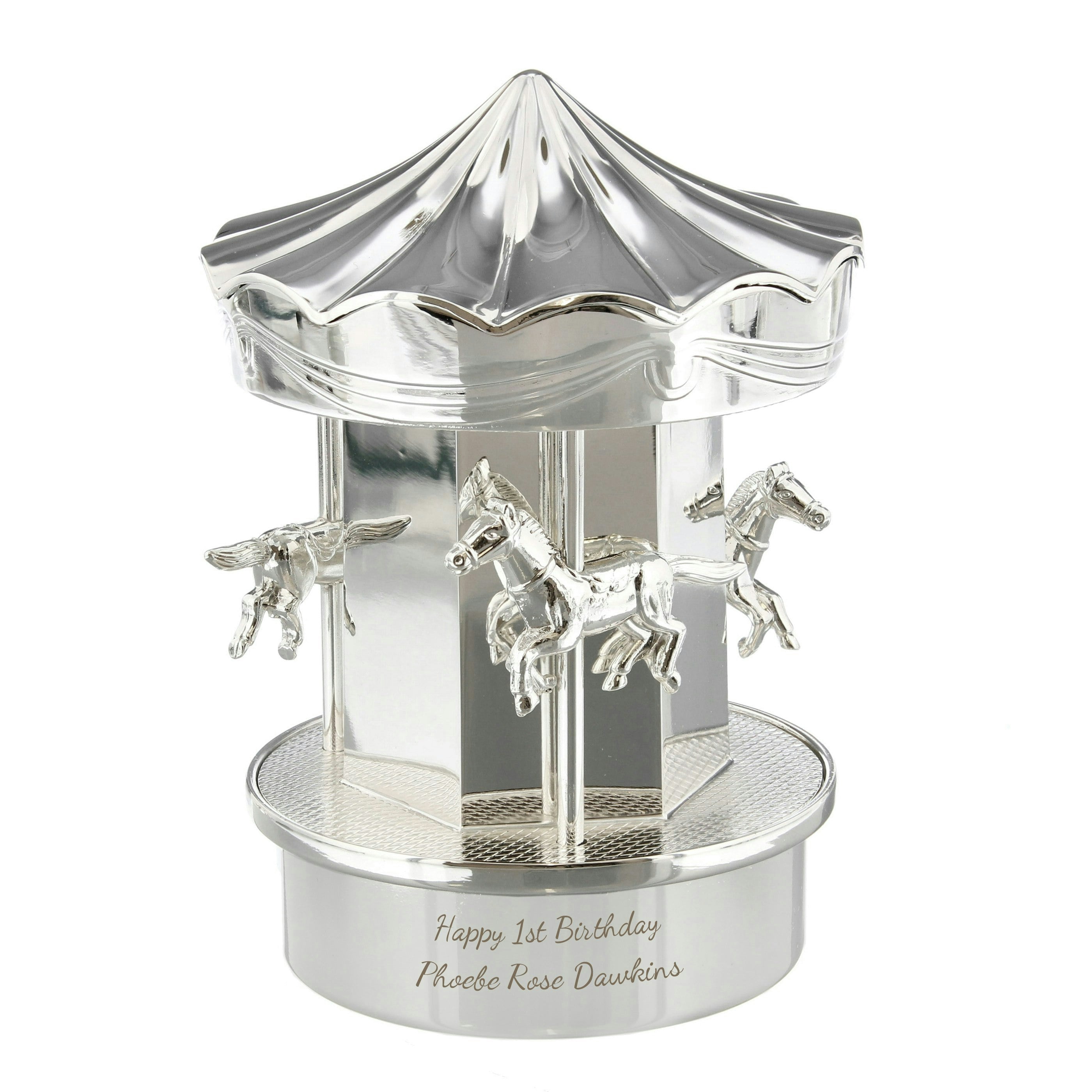 Personalised Memento Company Silver Personalised Carousel Money Box