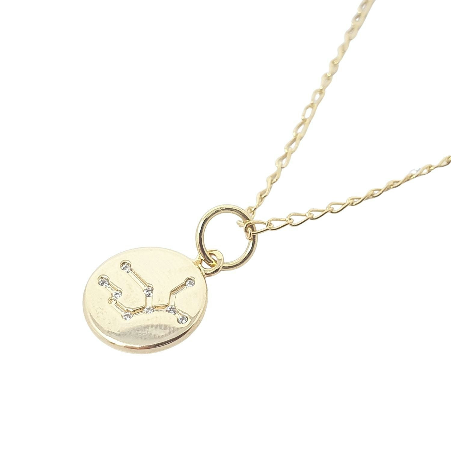 Harfi Gold Virgo Plated Constellation Star Map Pendant Charm Necklace