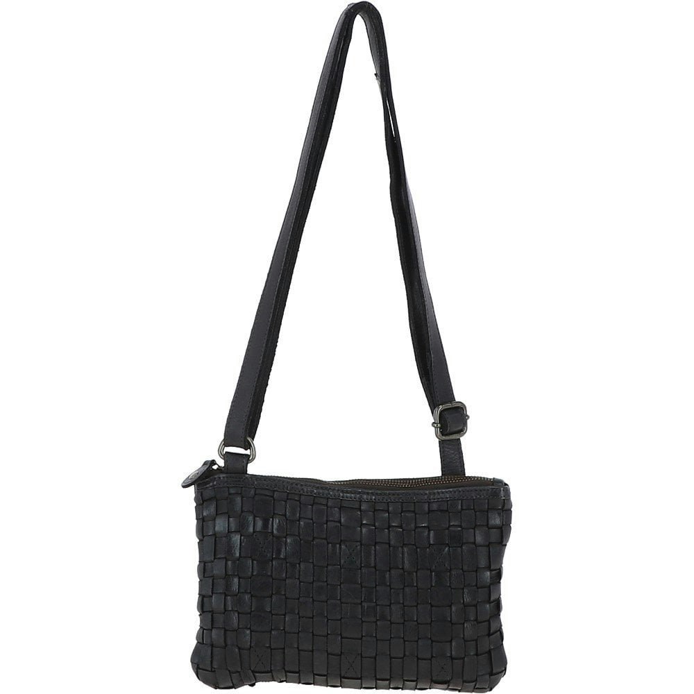 Ashwood Dark/Grey Vintage Woven Leather Crossbody Bag - One Size - Leather