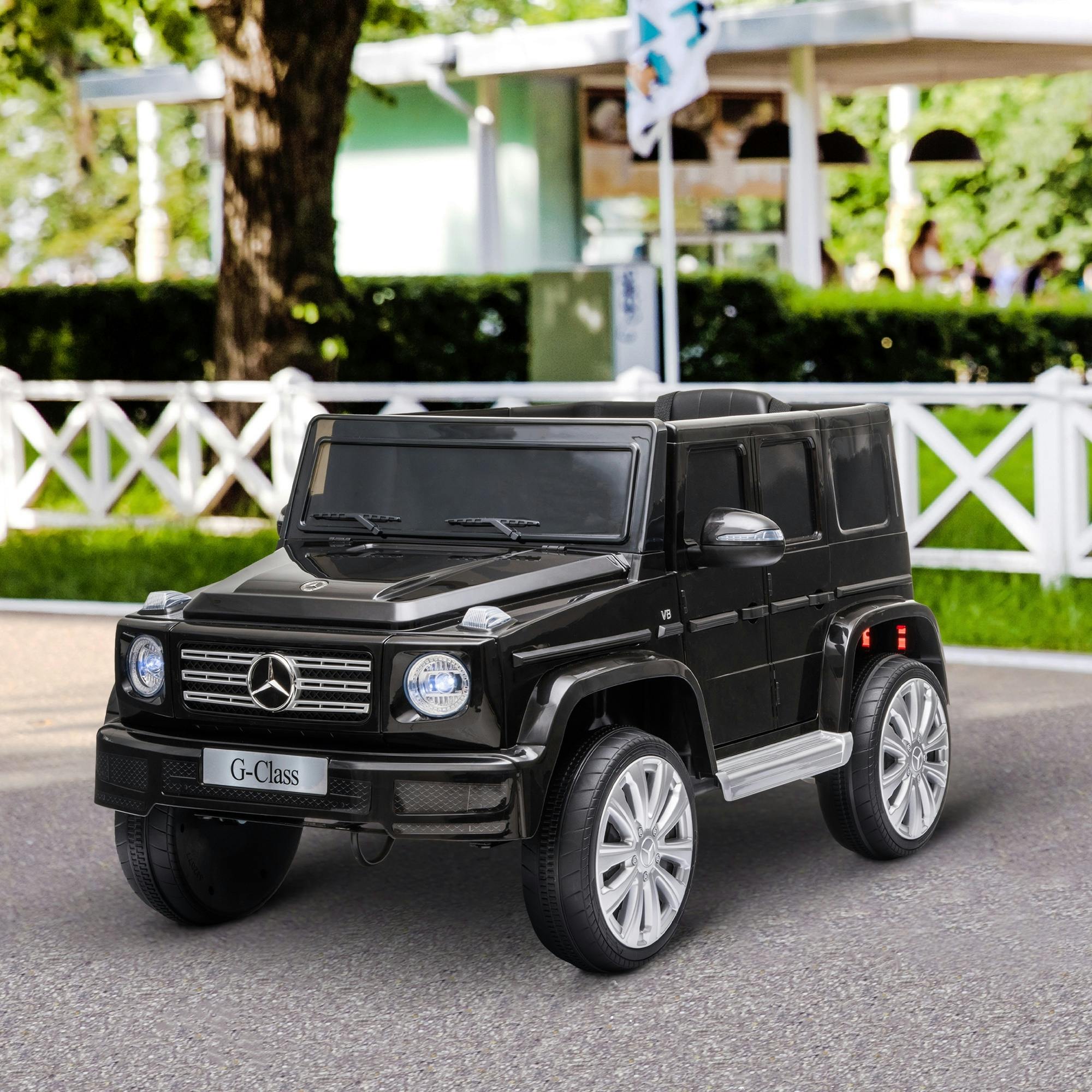 HOMCOM Kids Mercedes Benz G500 Ride On Car - Black - 12V Electric with Remote Control - Ages 3-8 - Image 3