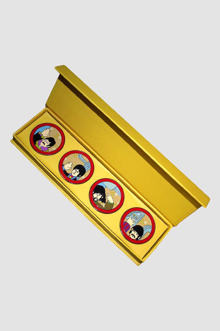 Paradiso Clothing Yellow The Beatles Submarine Portholes Boxed Pin Badge Set