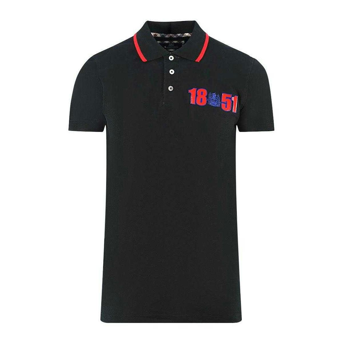 Aquascutum Unisex Black Adult London 1851 Polo Shirt - L