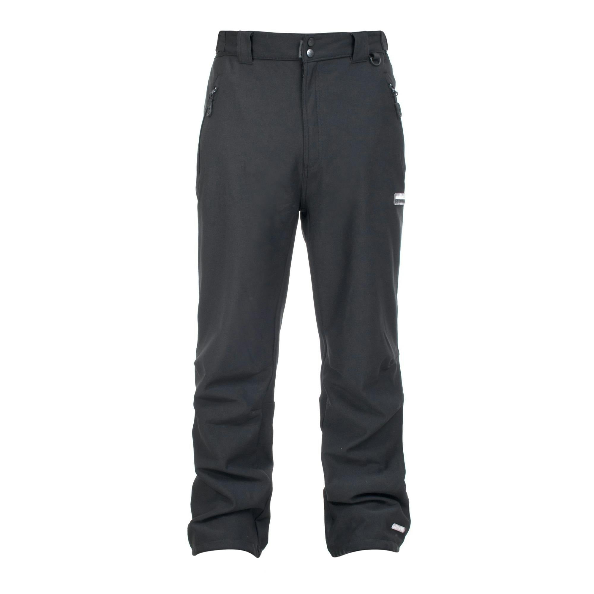 Trespass Men's Black Hemic Water Resistant Softshell Trousers - L/Sl - 94% Polyester/6% Elastane