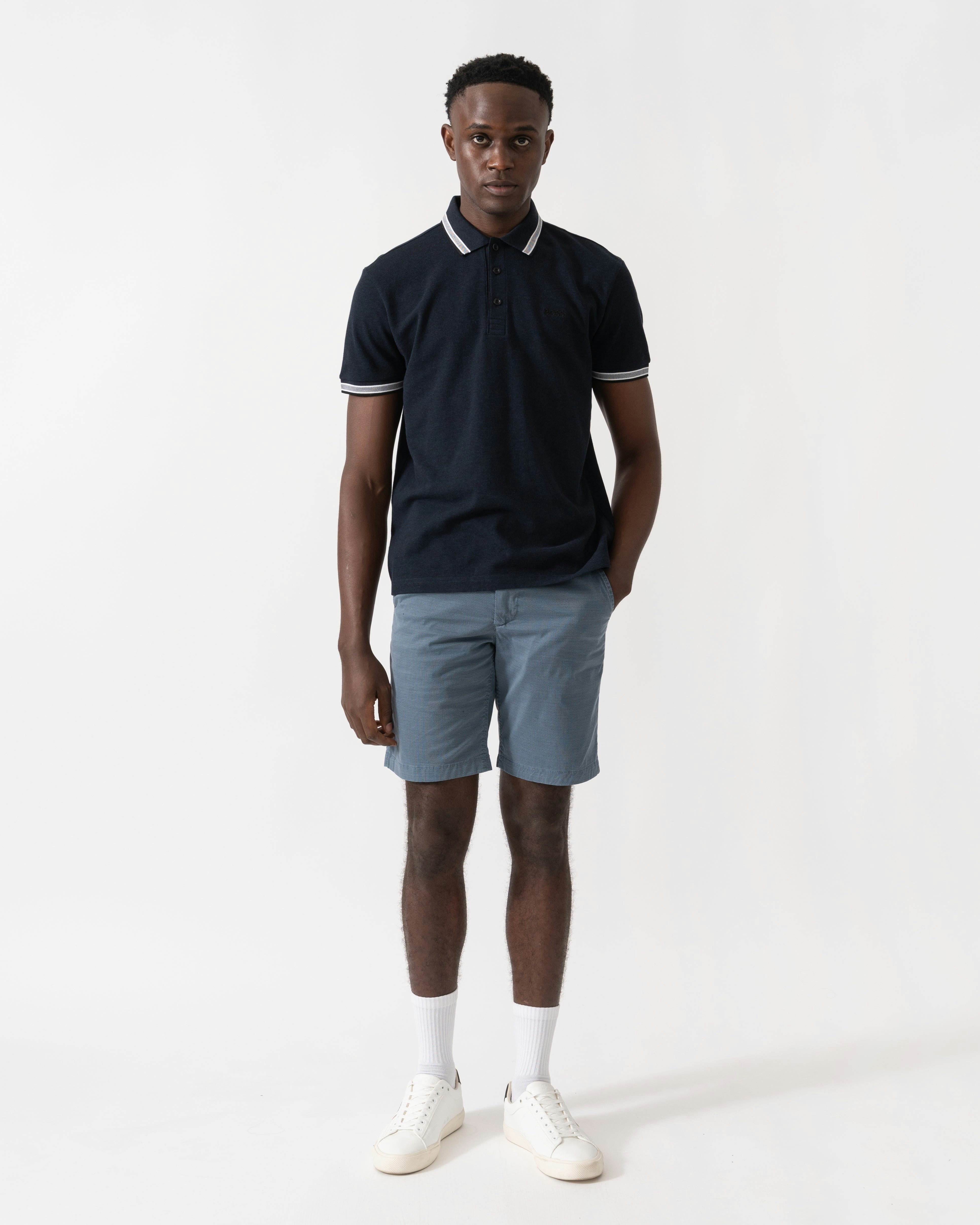 Boss Green Men's Green Boss Paddy Cotton-Piqué Polo Shirt With Contrast Logo - Navy 418 - Navy 418 - Xl