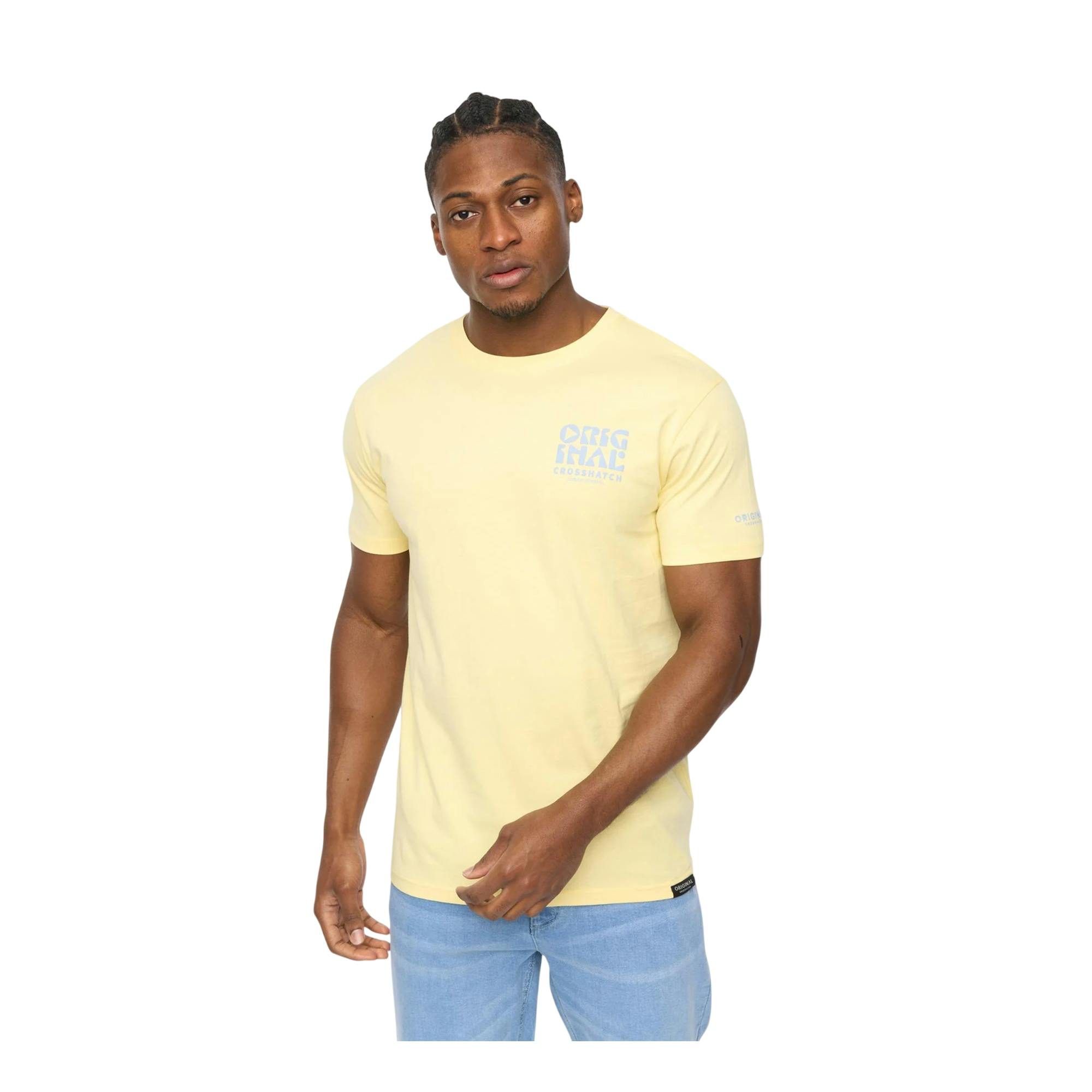 Crosshatch Men's Yellow Wellmoores T-Shirt - Xl - 100% Cotton