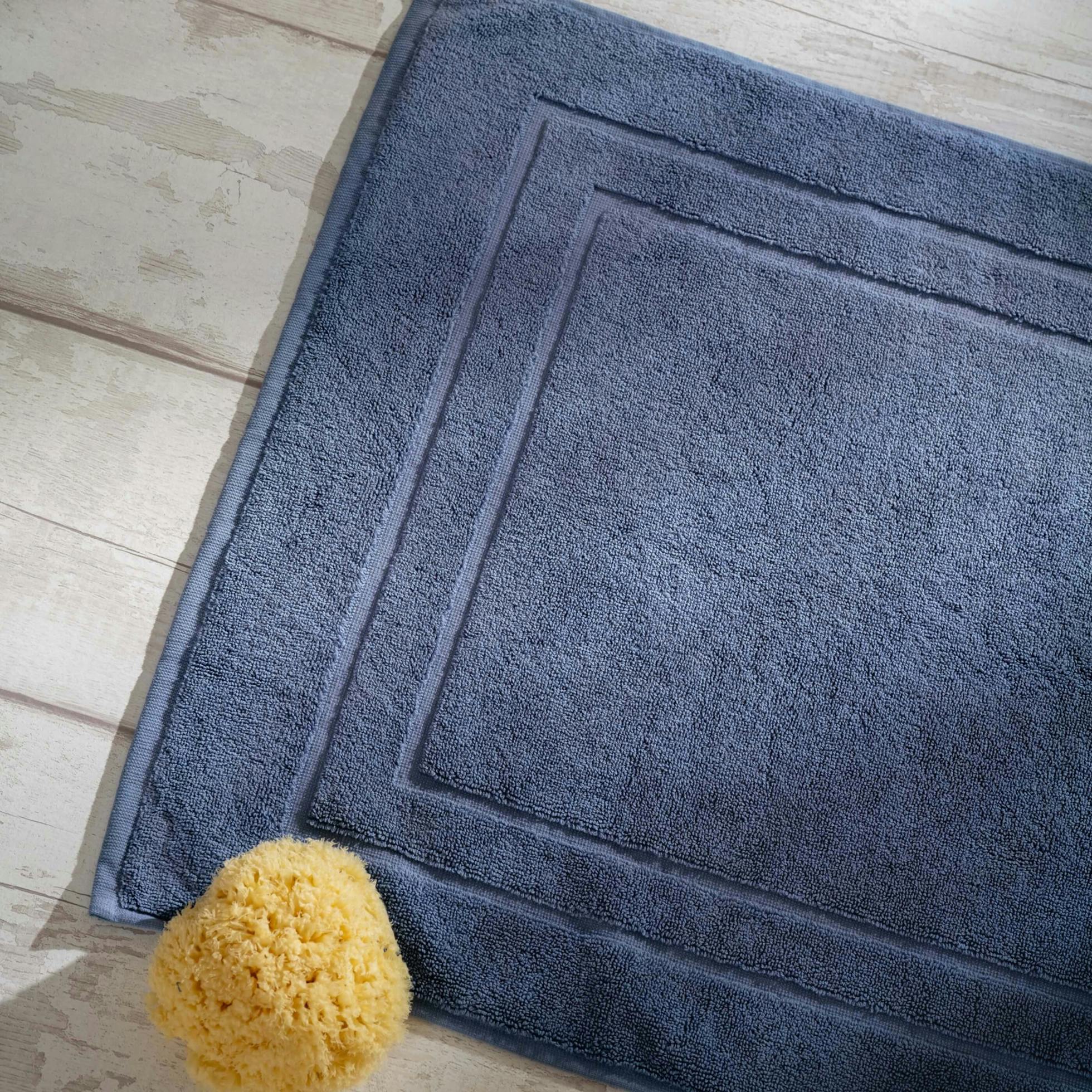 Soak&Sleep Blue Dusky Egyptian Cotton Bath Mat - Single