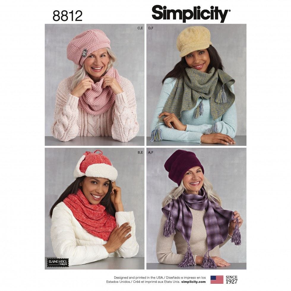 Simplicity Women's Sewing Pattern 8812, Scarves, Headwear For A (All Sizes) - Easy - A (All Sizes)