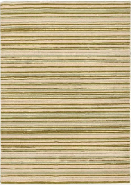 The Rugs Green Hand Made Striped Design Rug - 120X170 Cm