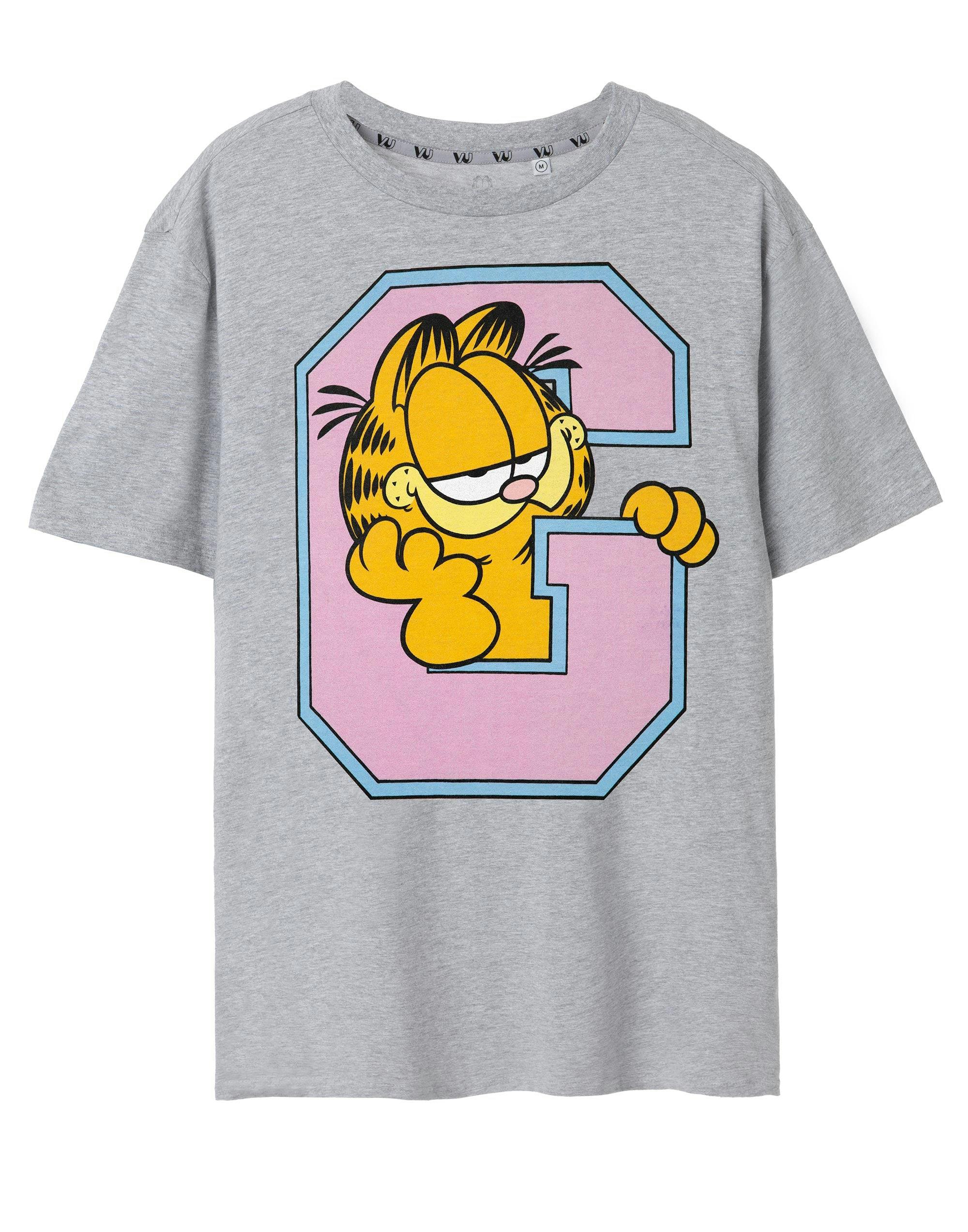 Vanilla Underground Men's Grey Garfield Collegiate Short Sleeved T-Shirt - XX-Large