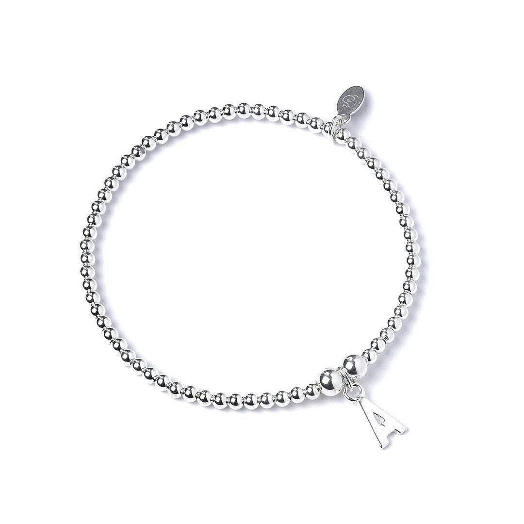 Mylee London Silver Letter Initial Sterling Ball Bead Bracelet - No - A