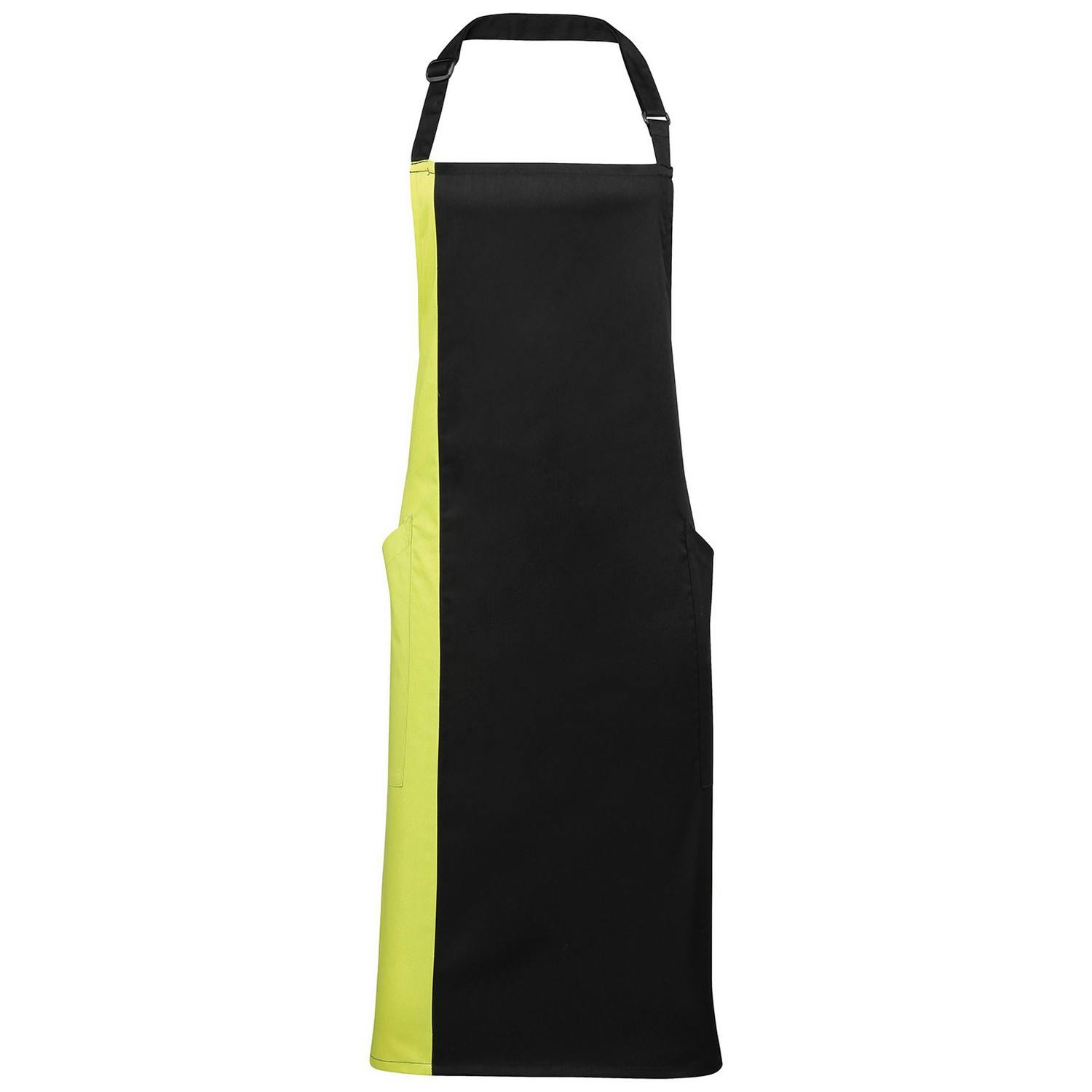 - Premier Contrast Bibbed Full Apron Black/lime (One Size) - Image 3