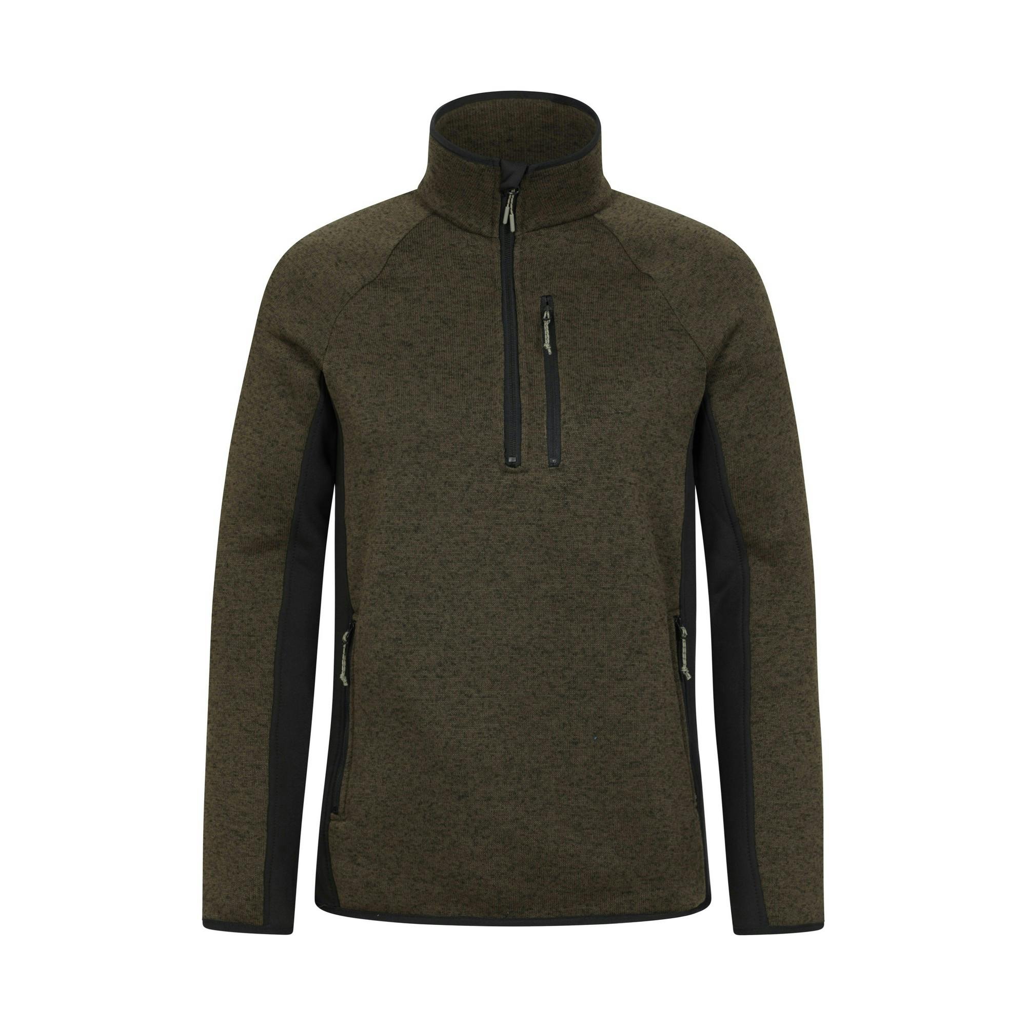 Mountain Warehouse Men's Green Treston Fleece Top - Khaki - M - Khaki - 100% Polyester