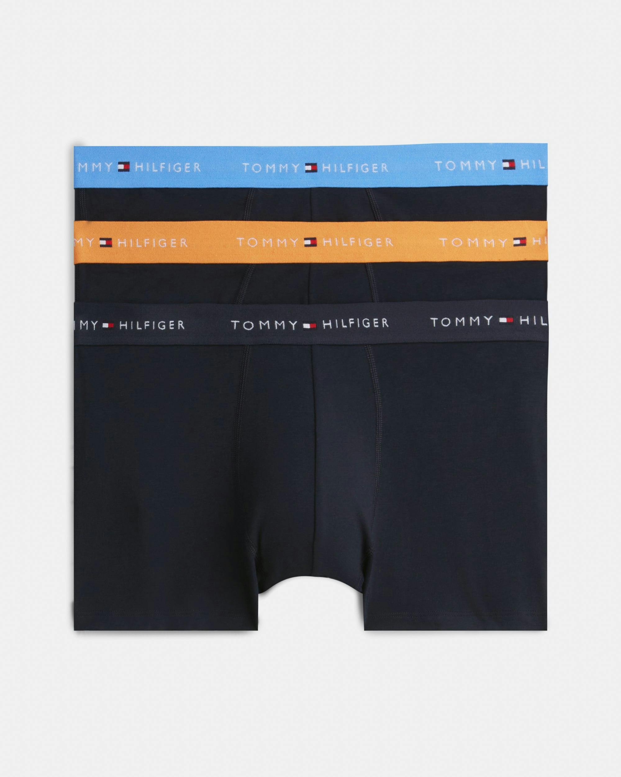 Tommy Hilfiger Men's Orange/Blue 3-Pack Logo Waistband Trunks - Autumn /Navy Blue/ Spell - Autumn /Navy Blue/ Spell - L - Image 2