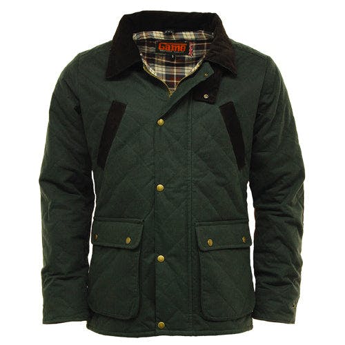 Coolandnew Black Game Oxford Quilted Wax Jacket - Olive - Xl