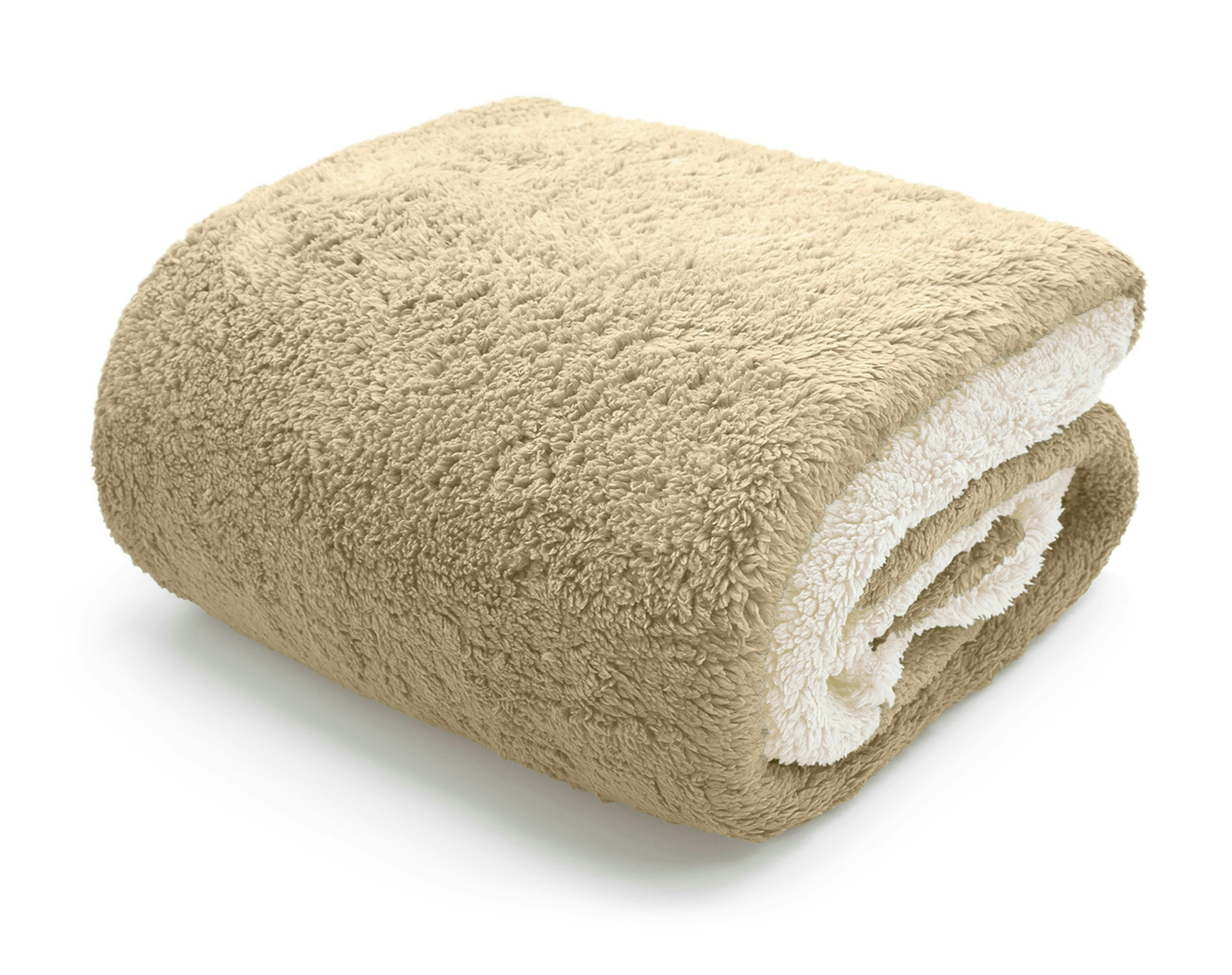 Rackhams Cream Teddy Two Tone Fluffy And Warm Fleece Duvet Cover Set - Super King