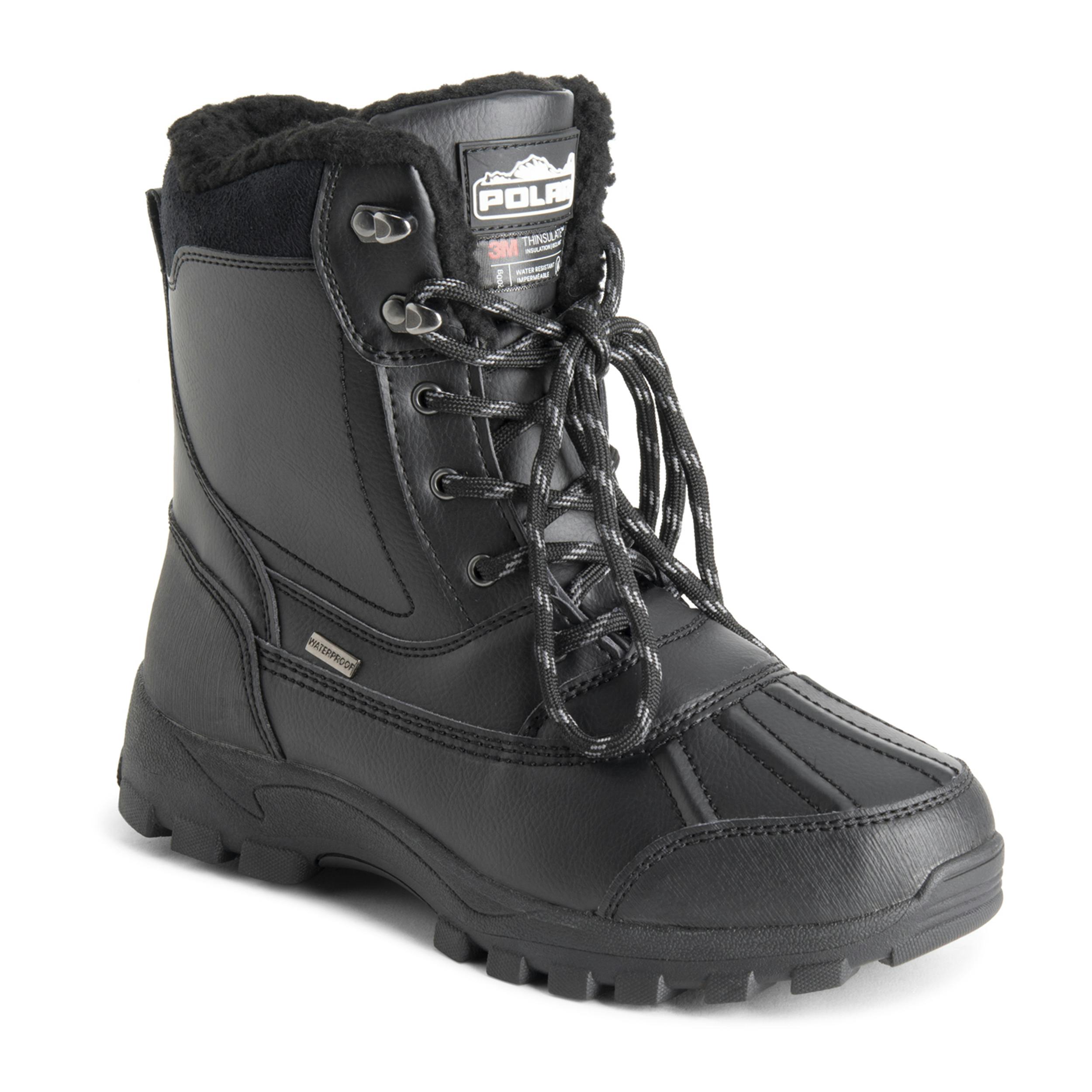 Viva Women's Black Faux Fur Thermal Waterproof Outdoor Snow Winter Calf Boots - 9