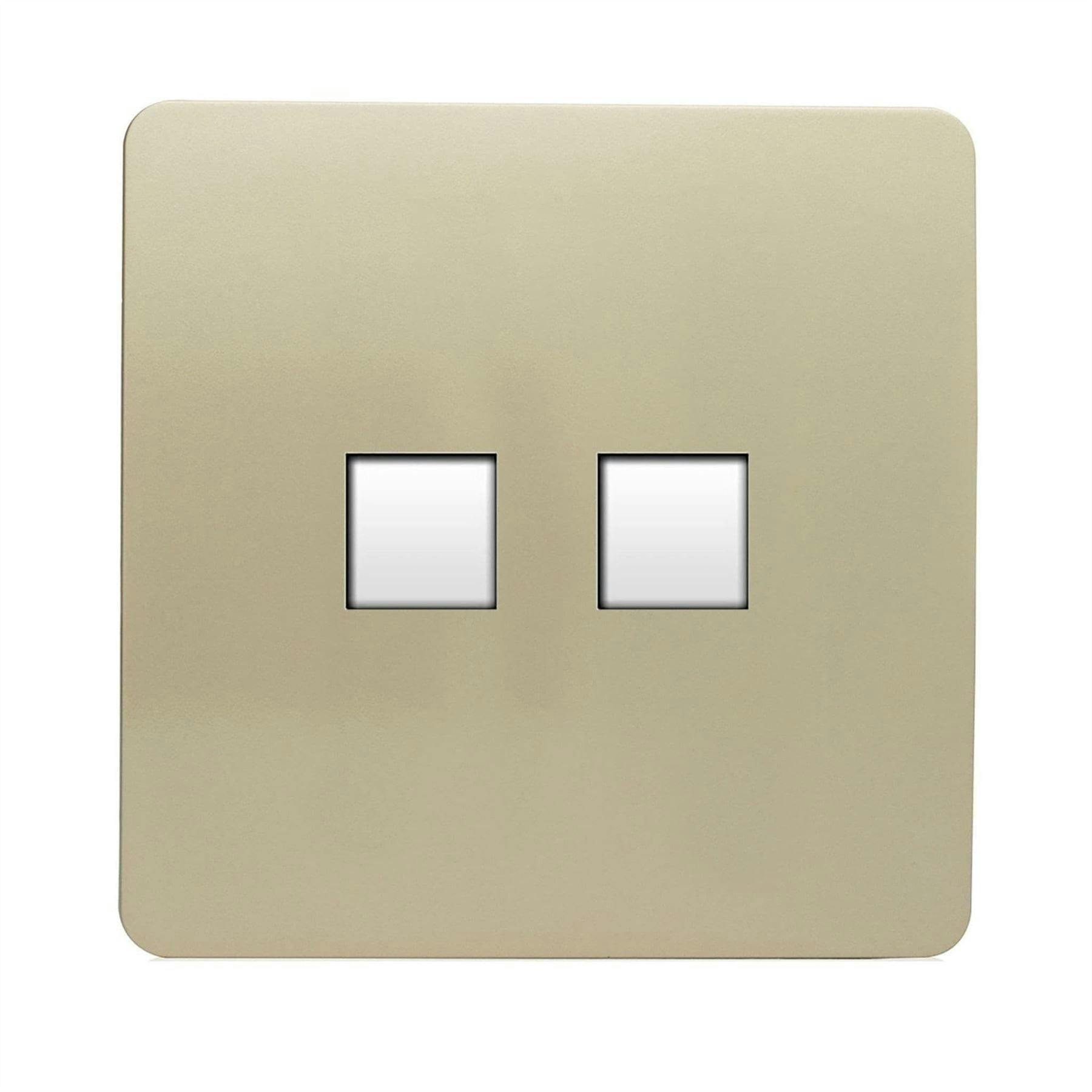 Trendi Switch 2 Gang Rj45 Cat 6 Modern Designer Pc Ethernet Socketin Champagne Gold - Image 5