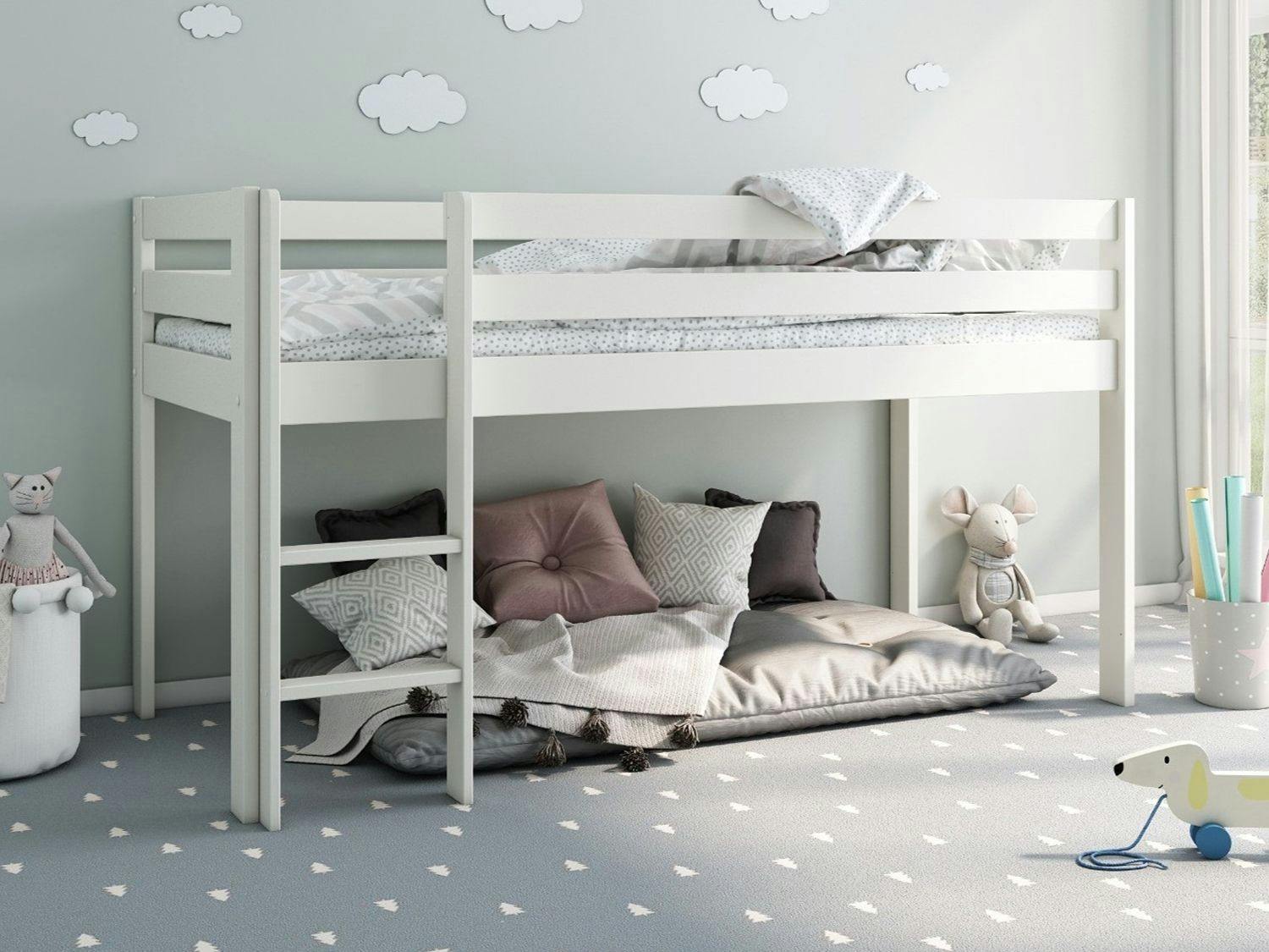 B&Q - Noomi Nora Midi Wooden Midsleeper Frame OnlyWhite - Image 2