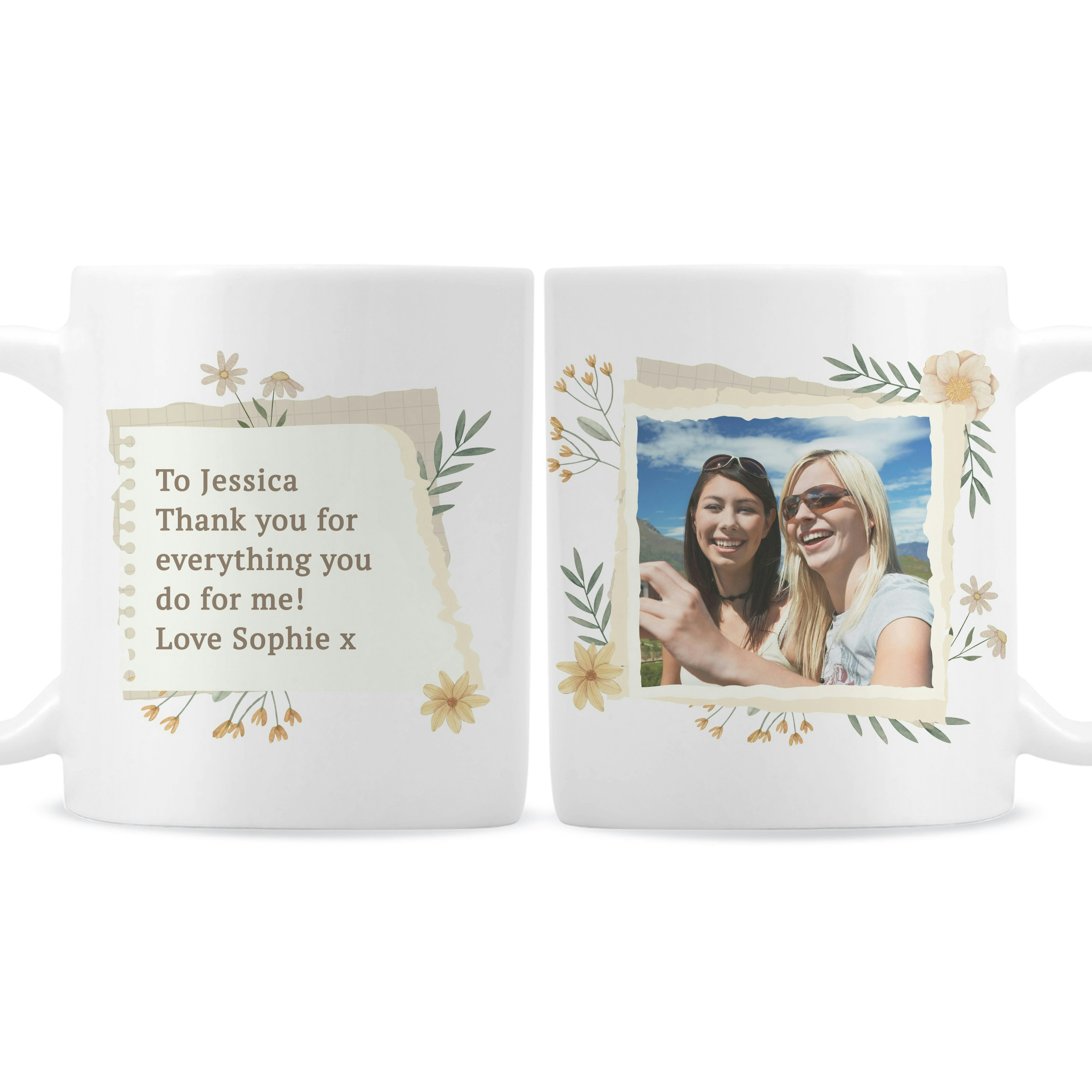 Rackhams Personalised Wild Flowers Photo Upload Mug