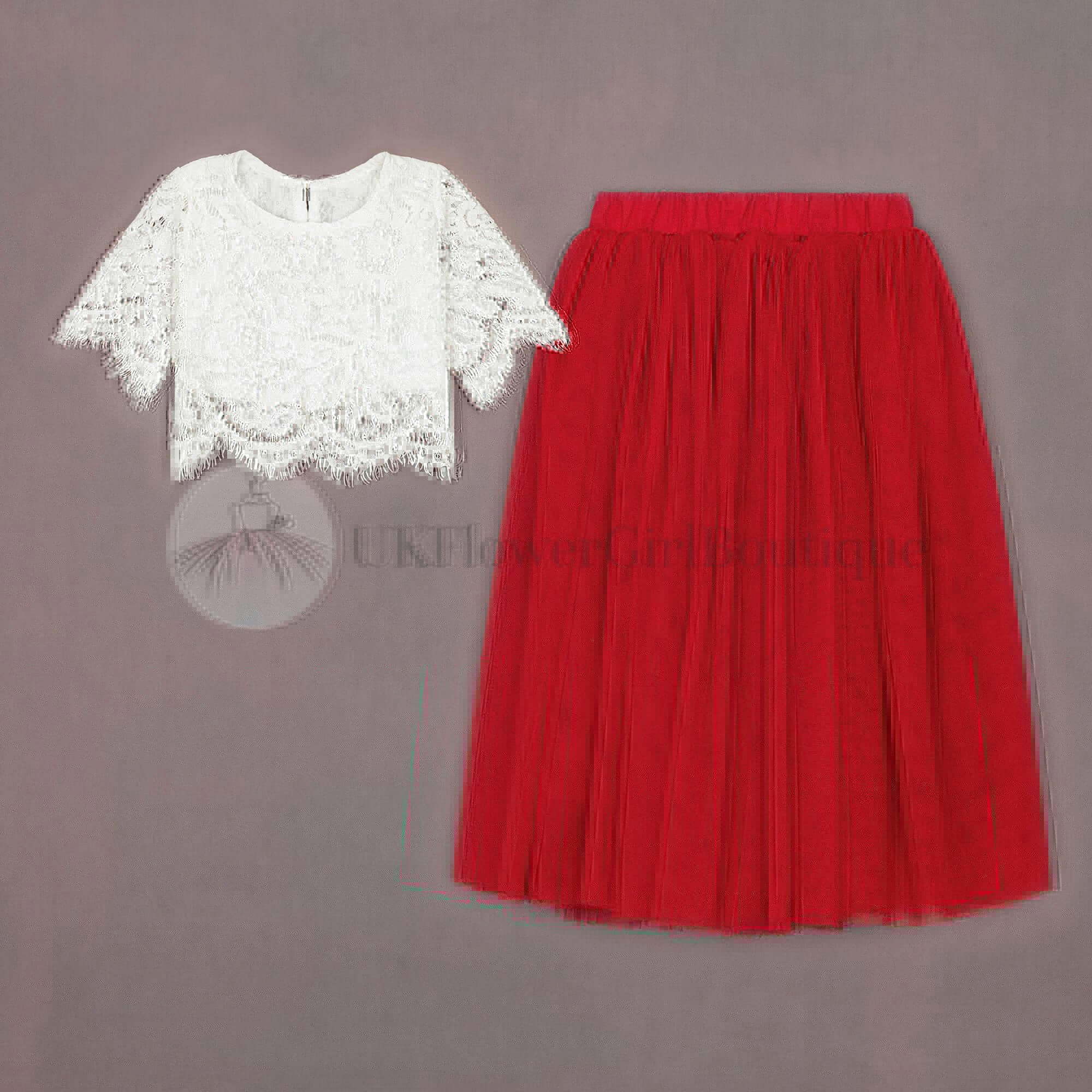 Uk Flower Girl Boutique Girls Red Uk Flower Boutique Felicity Couture - Poppy - 12/24 Mths