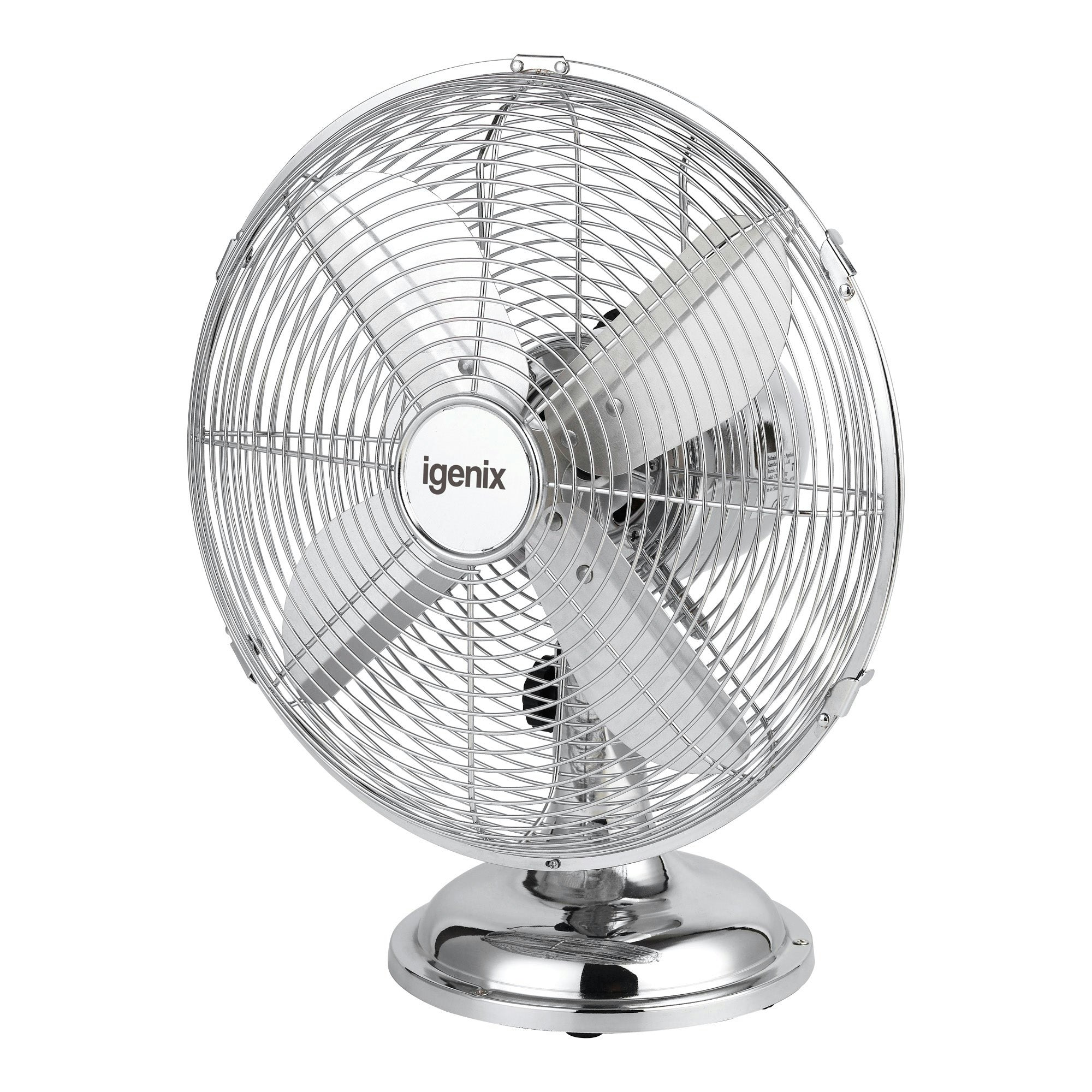 Igenix 12 Inch Desk Fan, 3 Speeds, Chrome