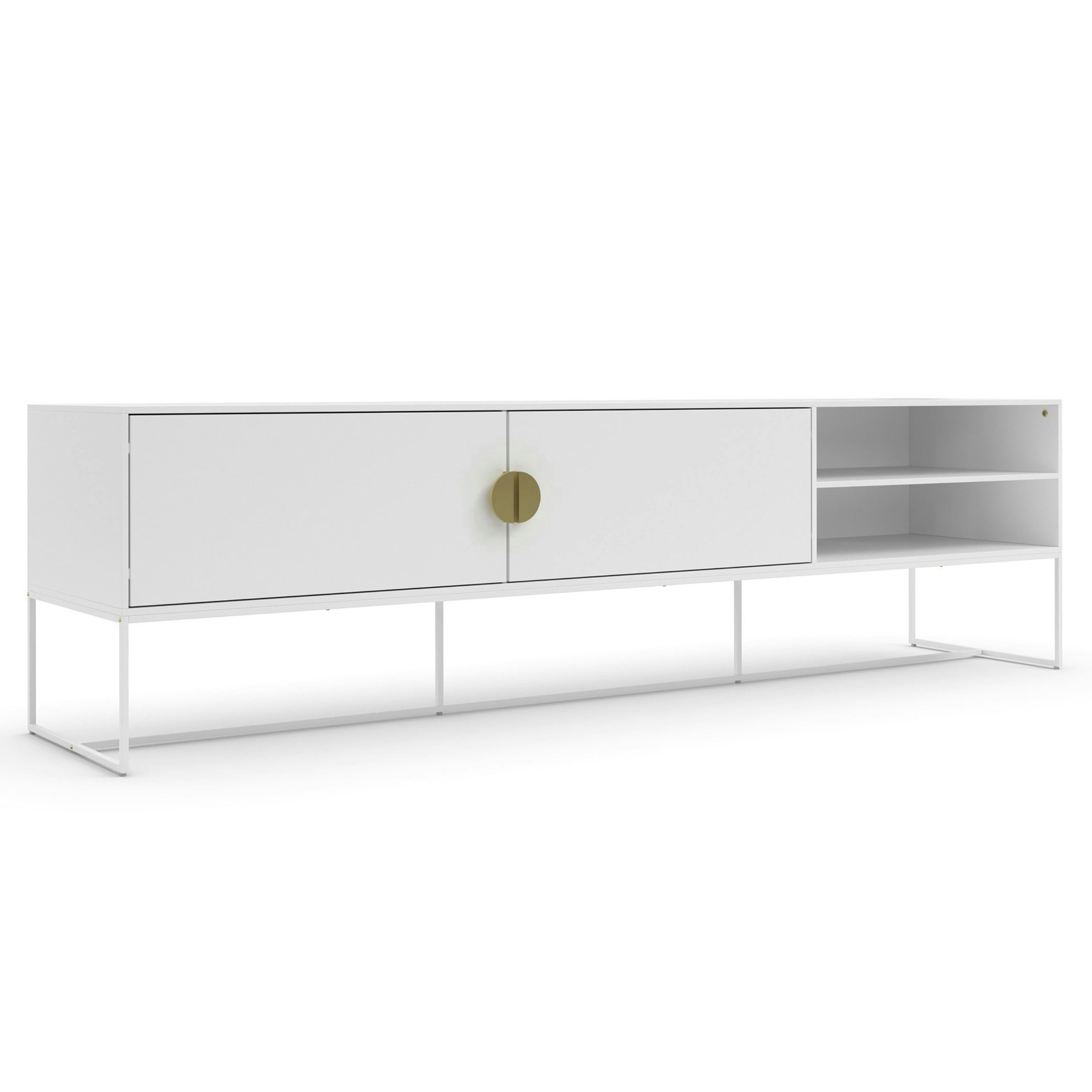 Dorel Home White Asia Cabinet Lowboard In