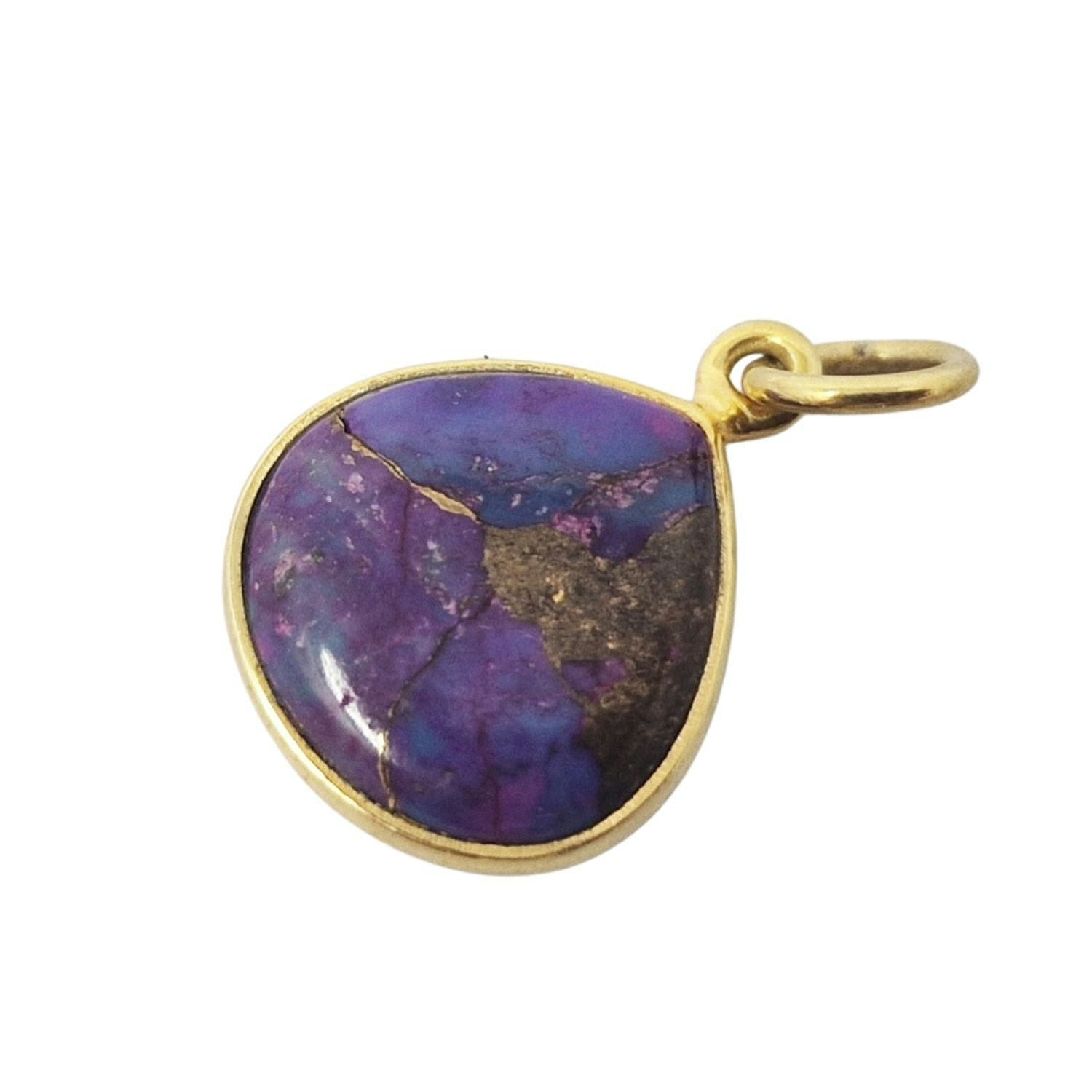 Harfi Gold/Purple 18Ct Vermeil Round Bezel Pendant Amethyst February Birthstone