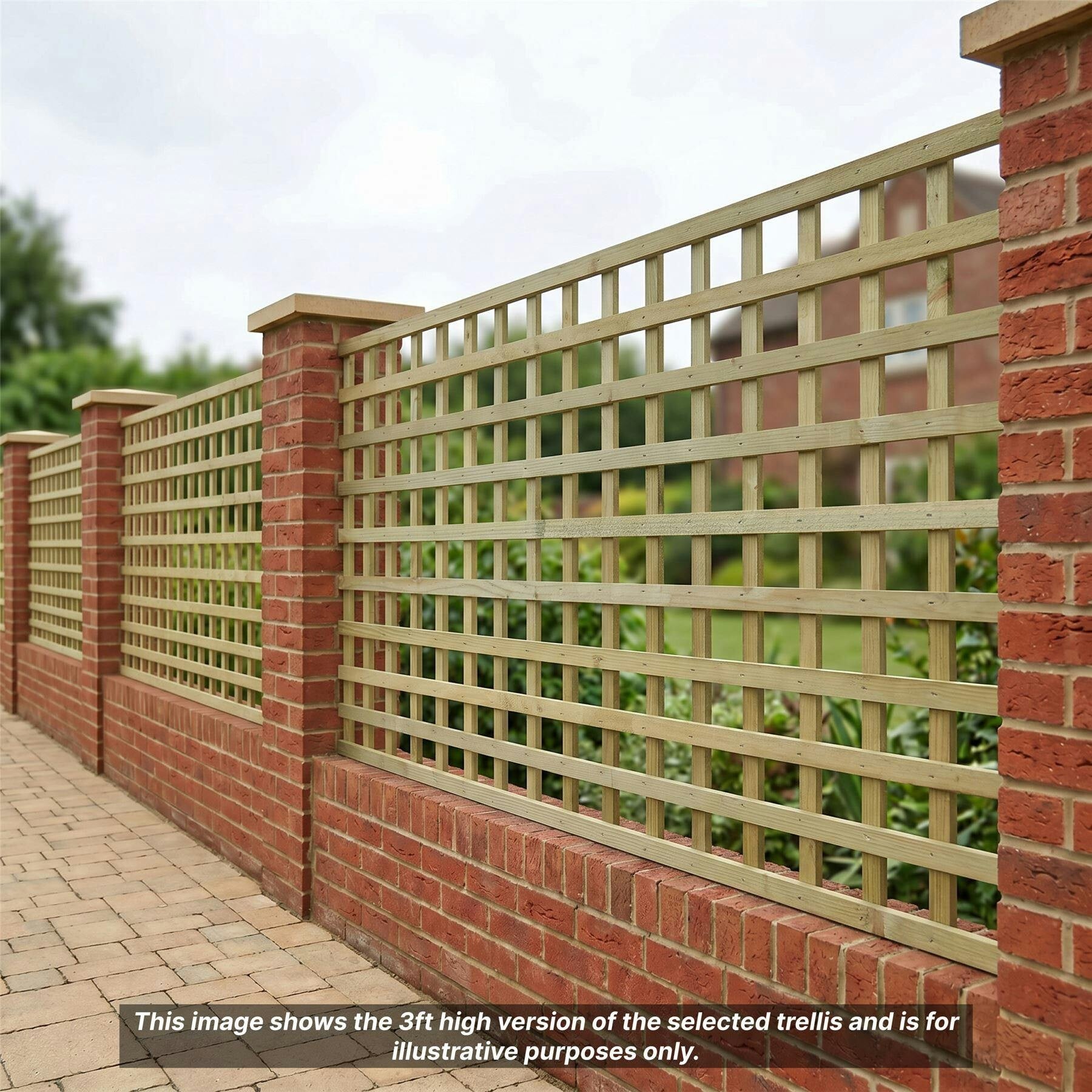 B&Q - 4 Pack Privacy Fence Panels Topper 6Ft X Square Garden Trellis Wooden Lattice Wall-Mount Or Extra Height Fencing - Image 2