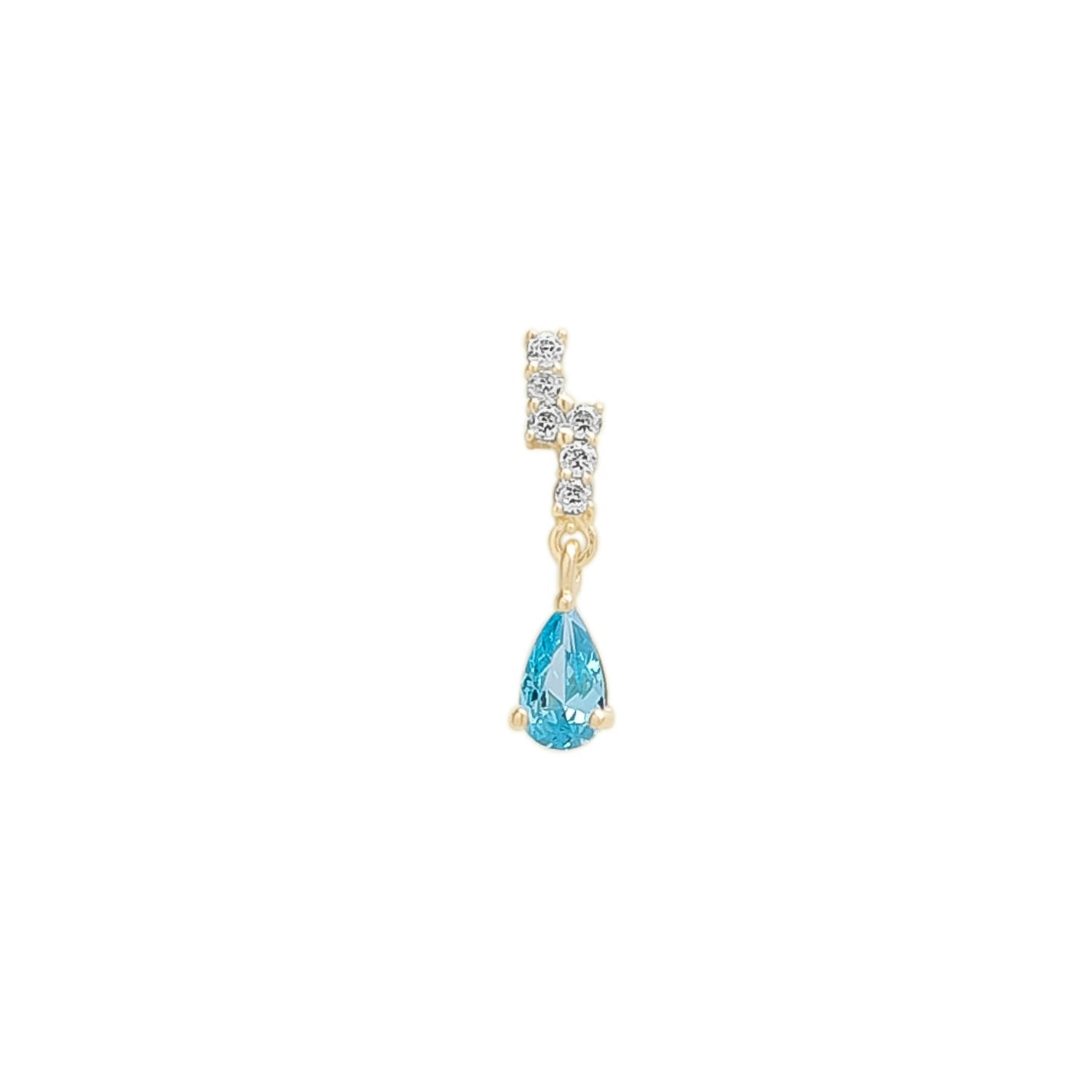 Spero London Blue/Gold Topaz Lightning Bolt Single Earring 9Ct Solid