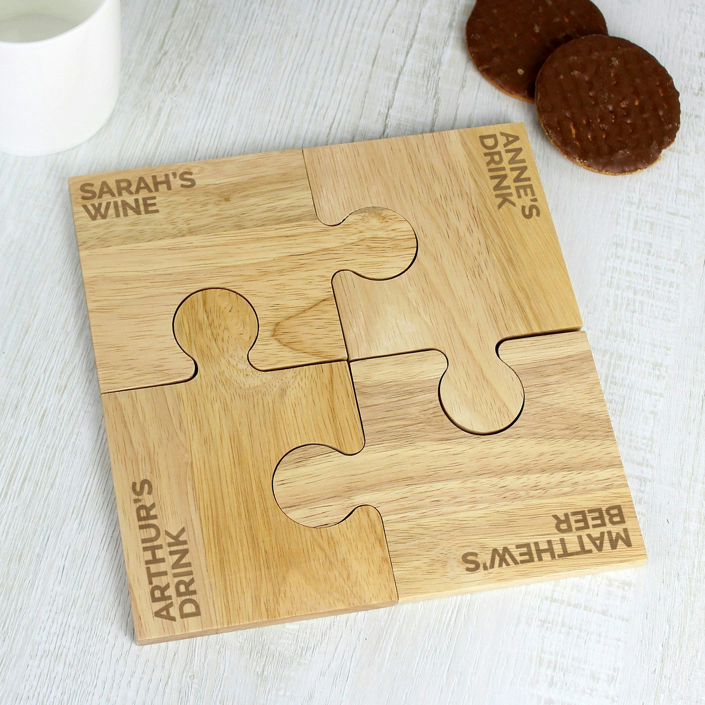 Rackhams Personalised Free Text Jigsaw Coasters