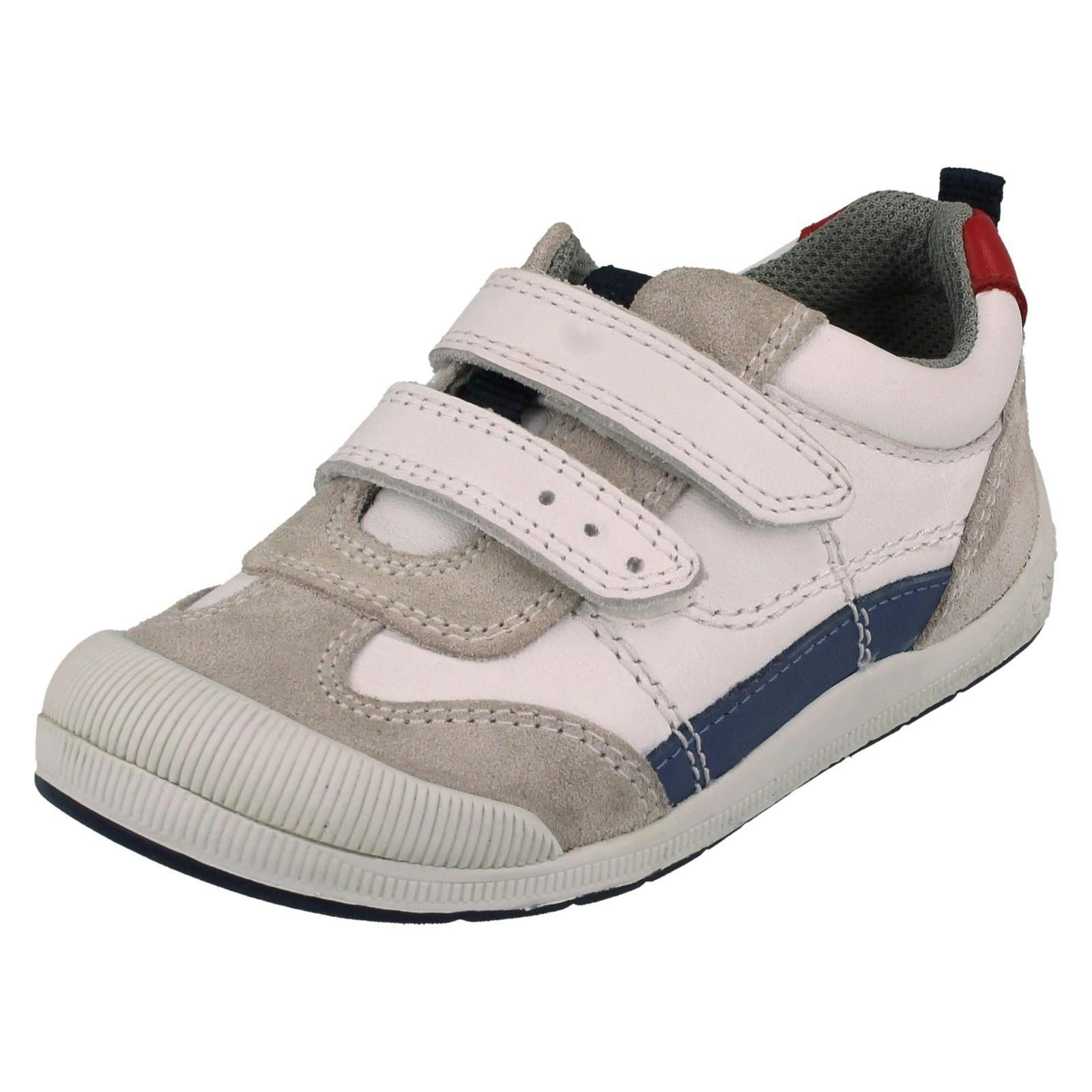 Start-Rite Boys White Bug Detailed Hook & Loop Shoes Tickle - Uk 7 Infant - F