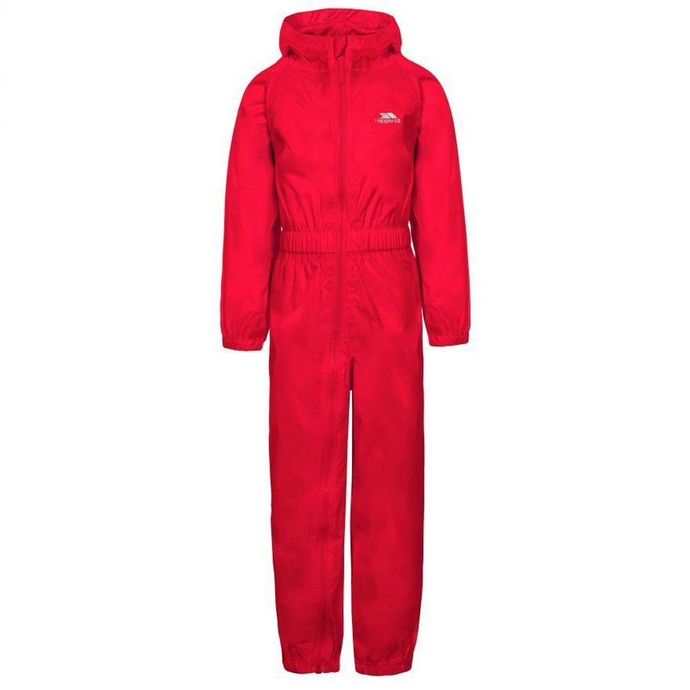 Trespass Red Childrens/Kids Button Rain Suit - Size 2-3 Years
