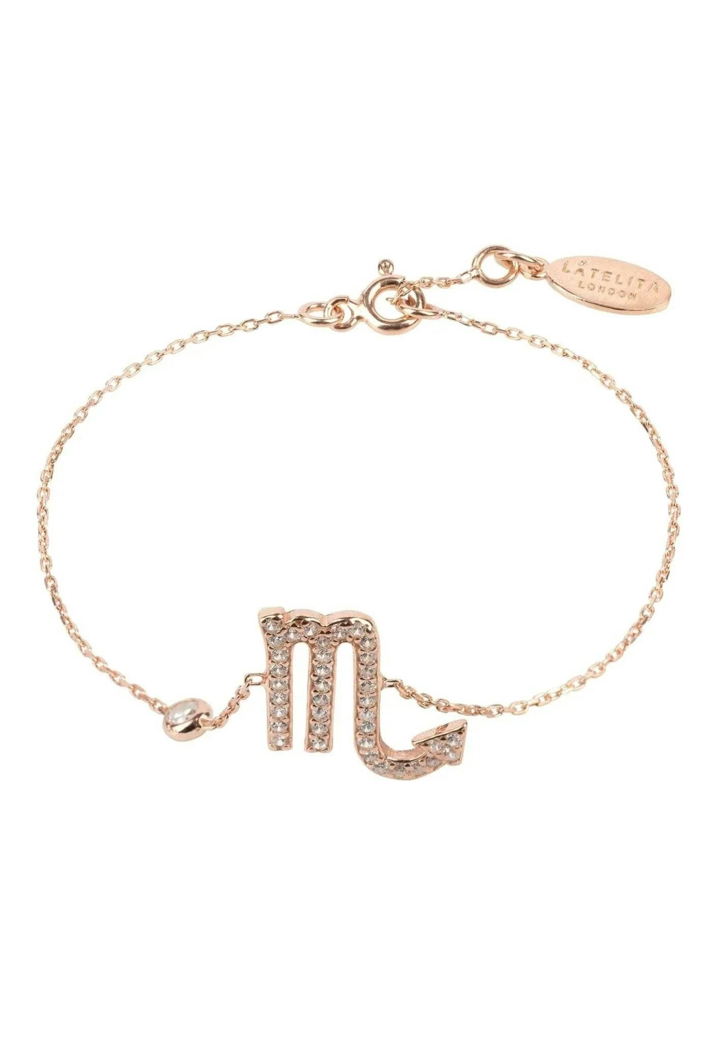 Latelita Silver/White/Light Zodiac Horoscope Star Sign Bracelet Scorpio - Rosegold