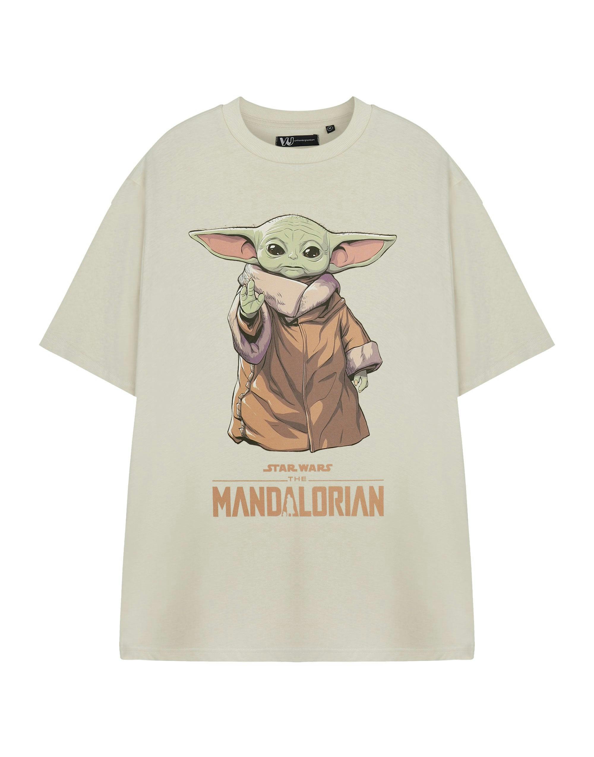 Vanilla Underground Men's Beige Star Wars The Mandalorian Grogu Short Sleeved T-Shirt - XXX-Large