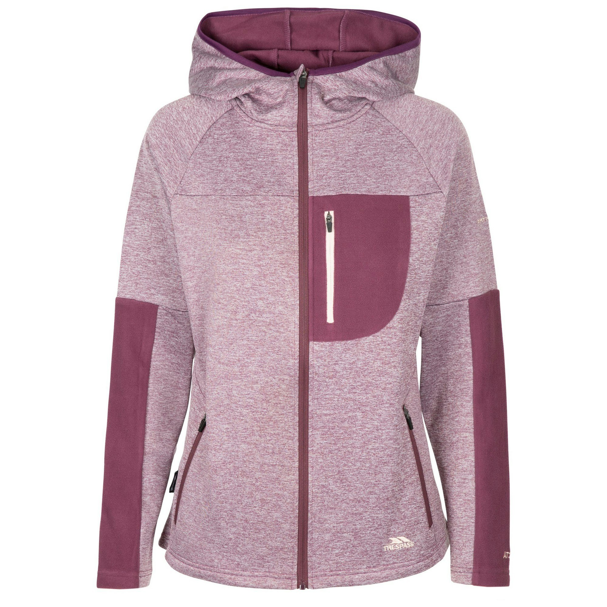 Trespass Women's Trullo Melange At200 Fleece Jacket - Damson Marl - Damson Marl - Xs