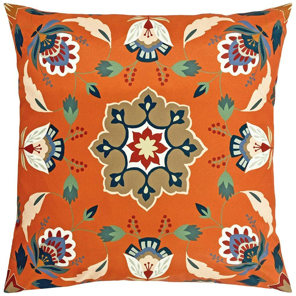 Furn Orange Folk Floral Cushion Cover - 30Cm X 50Cm - 100% Polyester