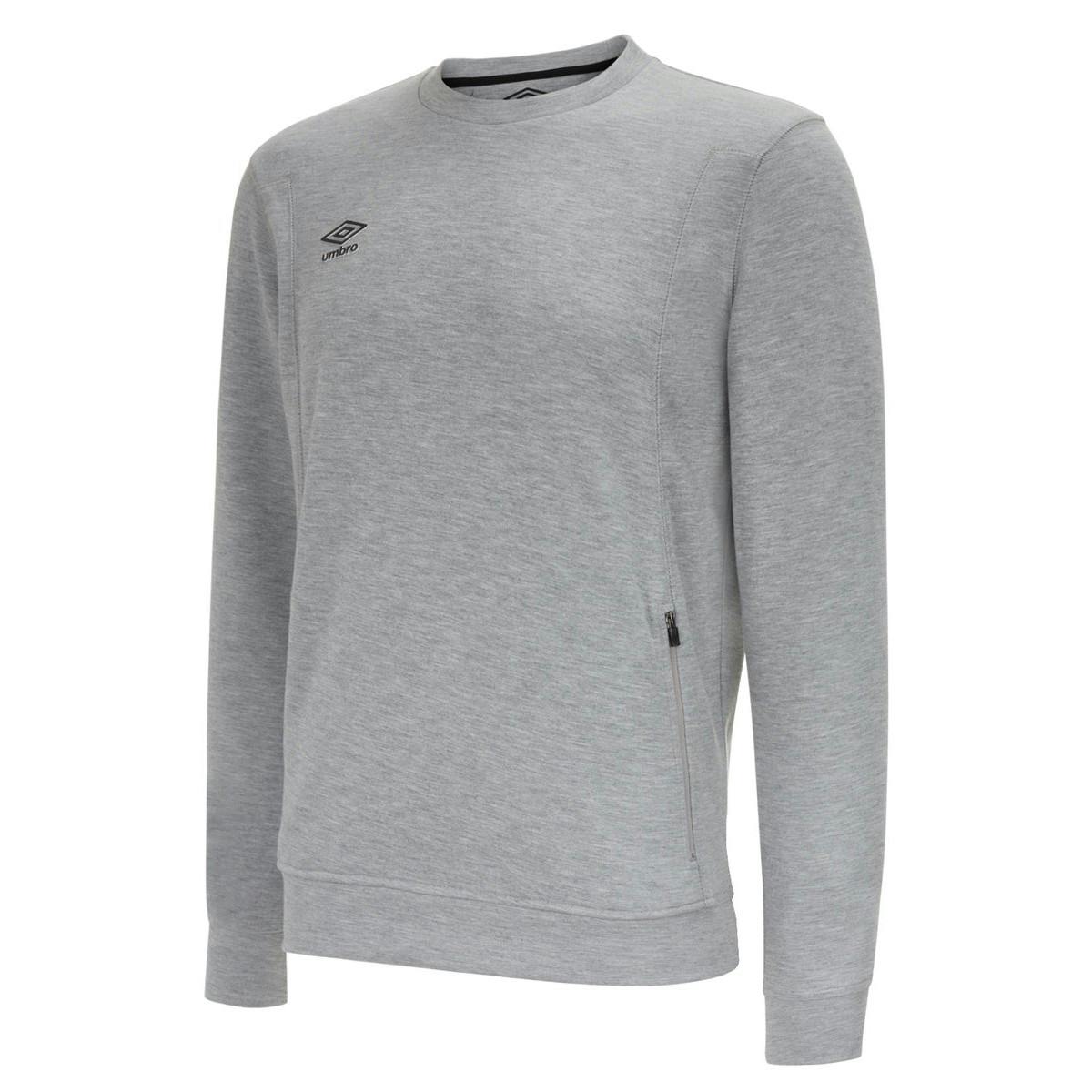 Umbro Men's Grey/Black Pro Stacked Logo Fleece Pullover - Marl/ - M - Marl/ - 75% Polyester/25% Cotton
