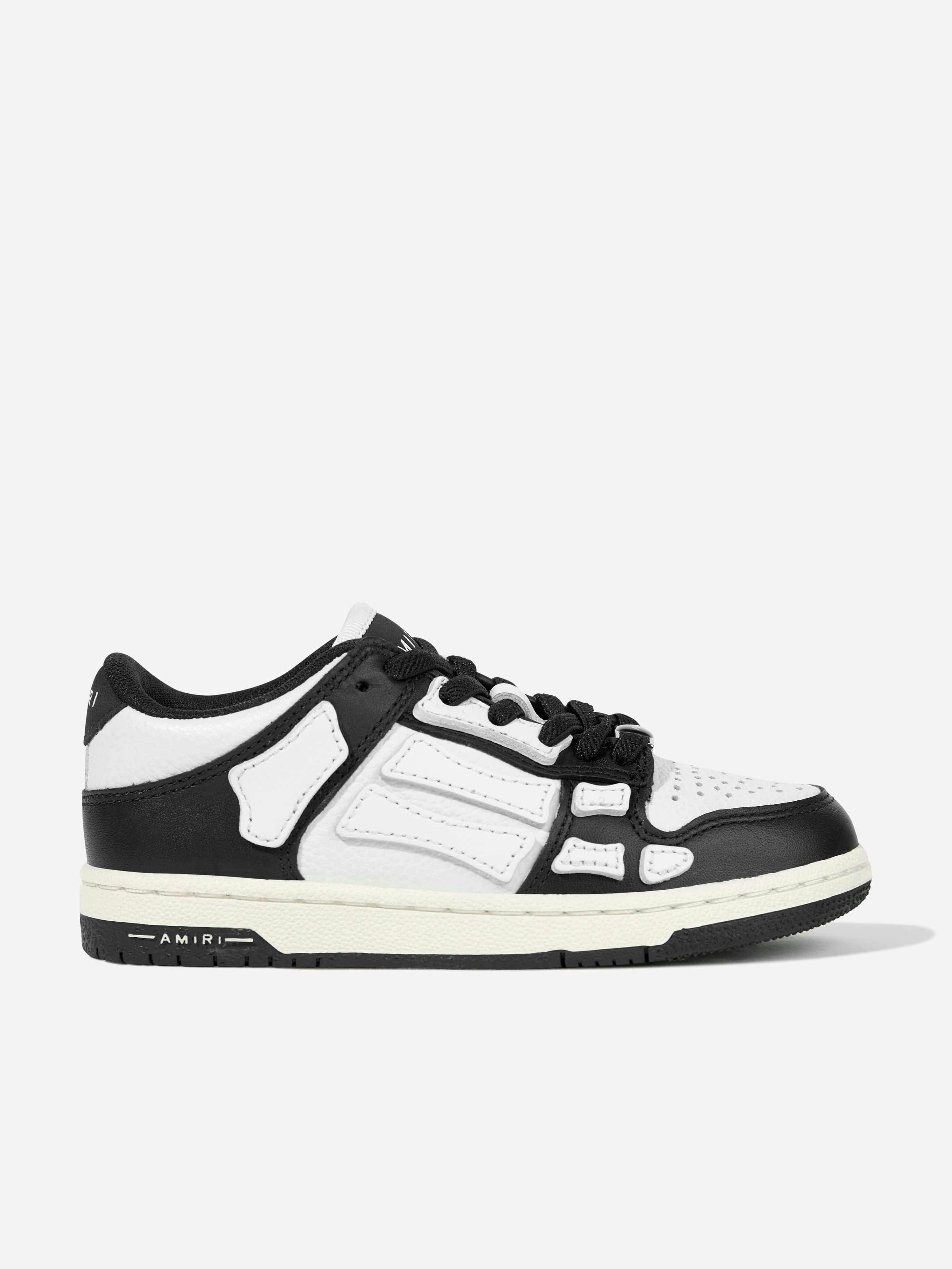 Amiri Boys Black Kids Leather Skel Top Low Trainers In - Eu 29 Uk 11