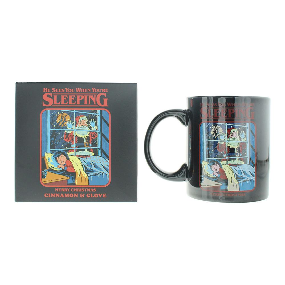 Steve Rhodes He Sees You When You're Sleeping Cinnamon And Clove Scented Mug Candle Black - Image 3