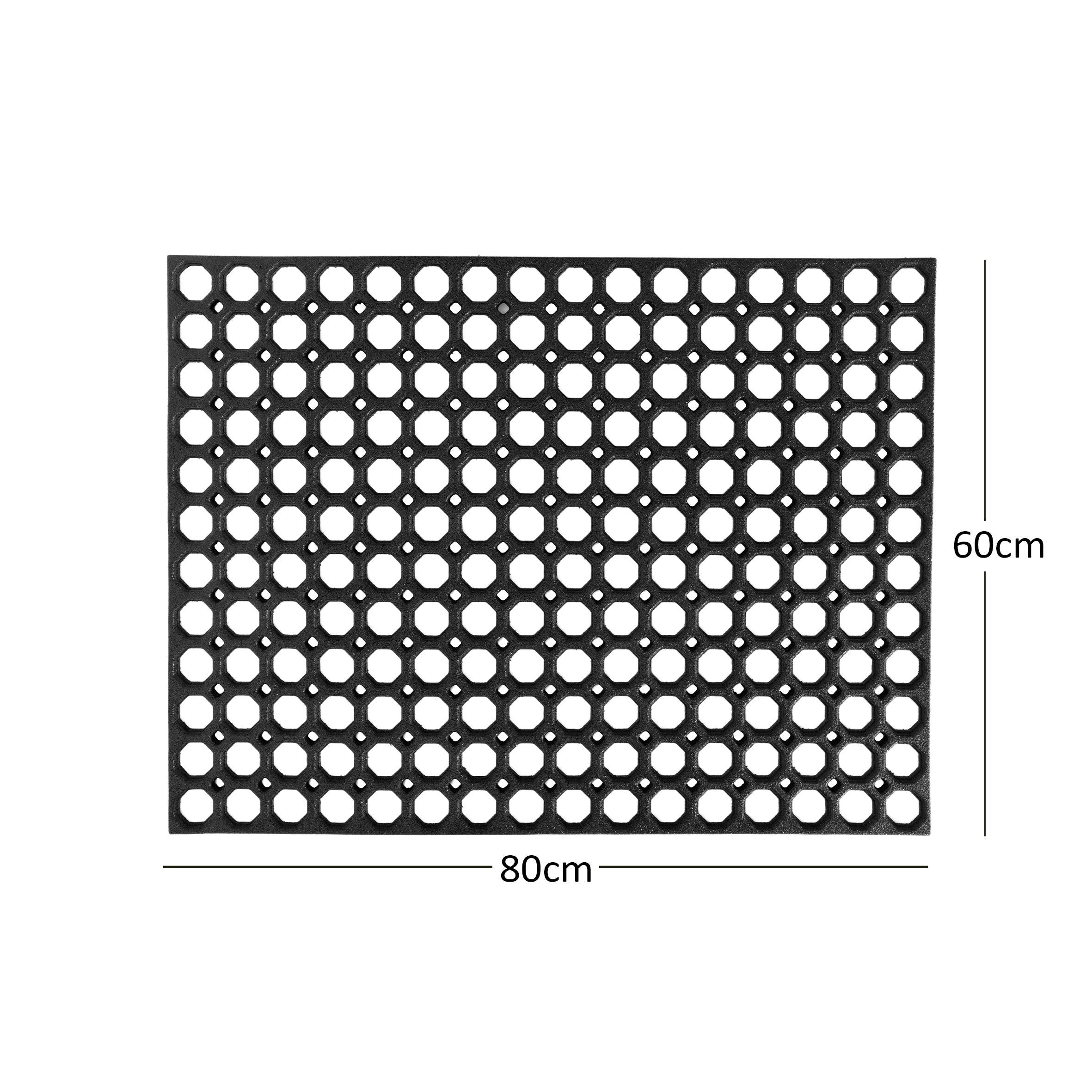 Rackhams Heavy Duty Non Slip Rubber Ring Entrance Doormat - 80Cm X 60Cm Large