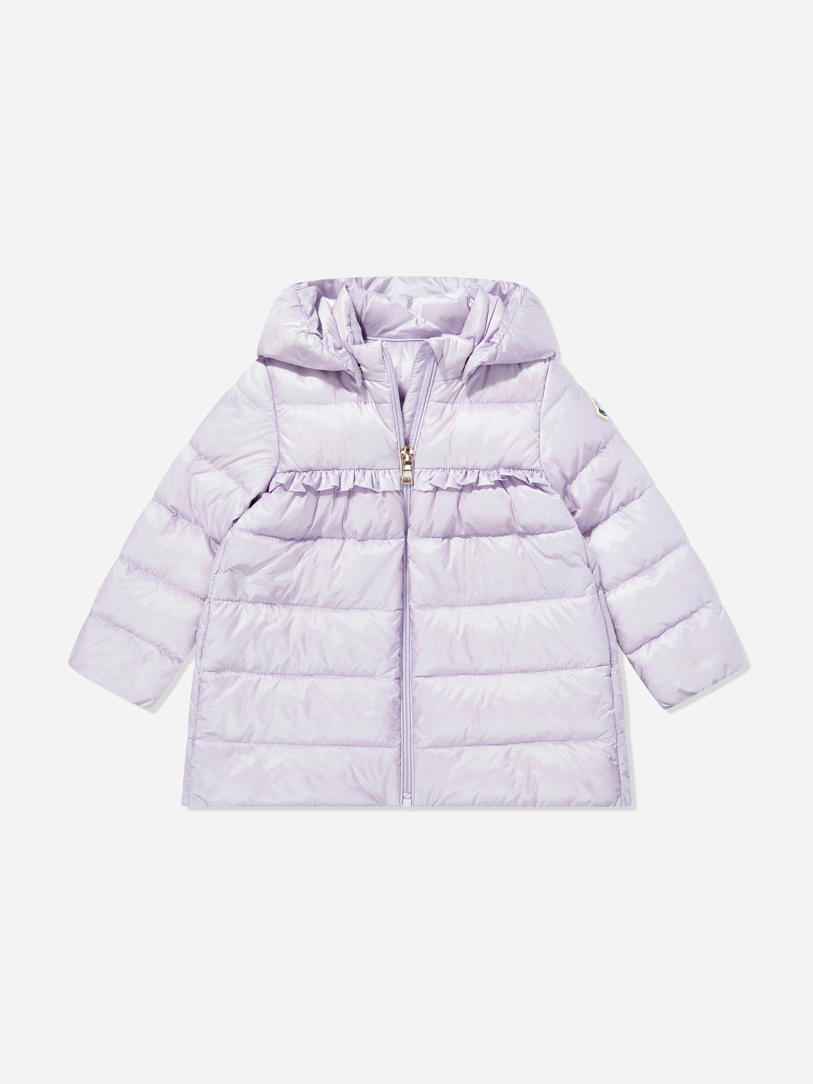 Moncler Enfant Women's Purple Baby Girls Down Padded Nevra Long Coat In - 3 Yrs