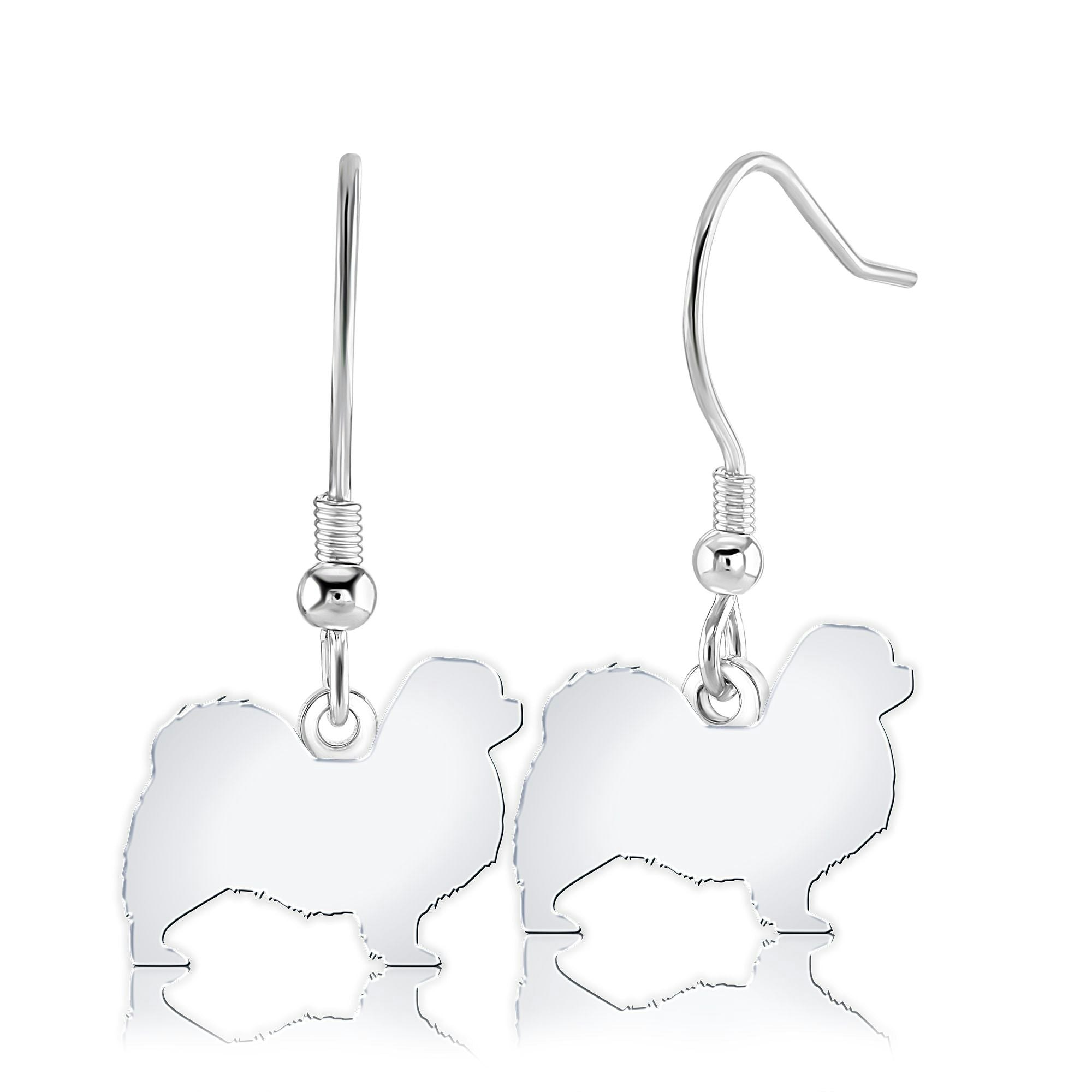 Mylee London Silver Tibetan Spaniel Silhouette Earrings - No - Hook