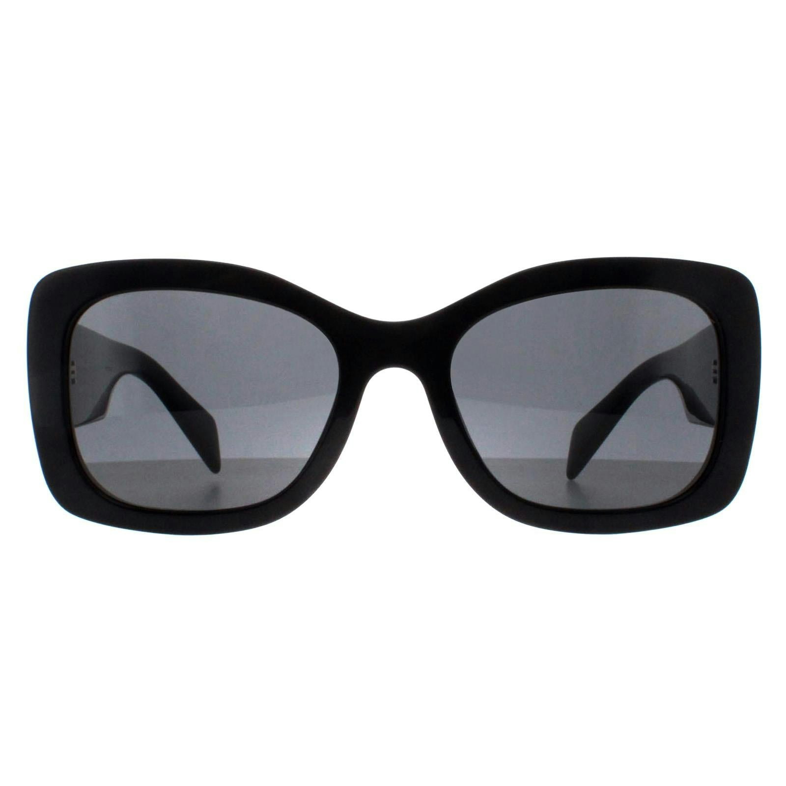 Prada Oval Womens Black Dark Grey PRA08S - One Size - Image 4