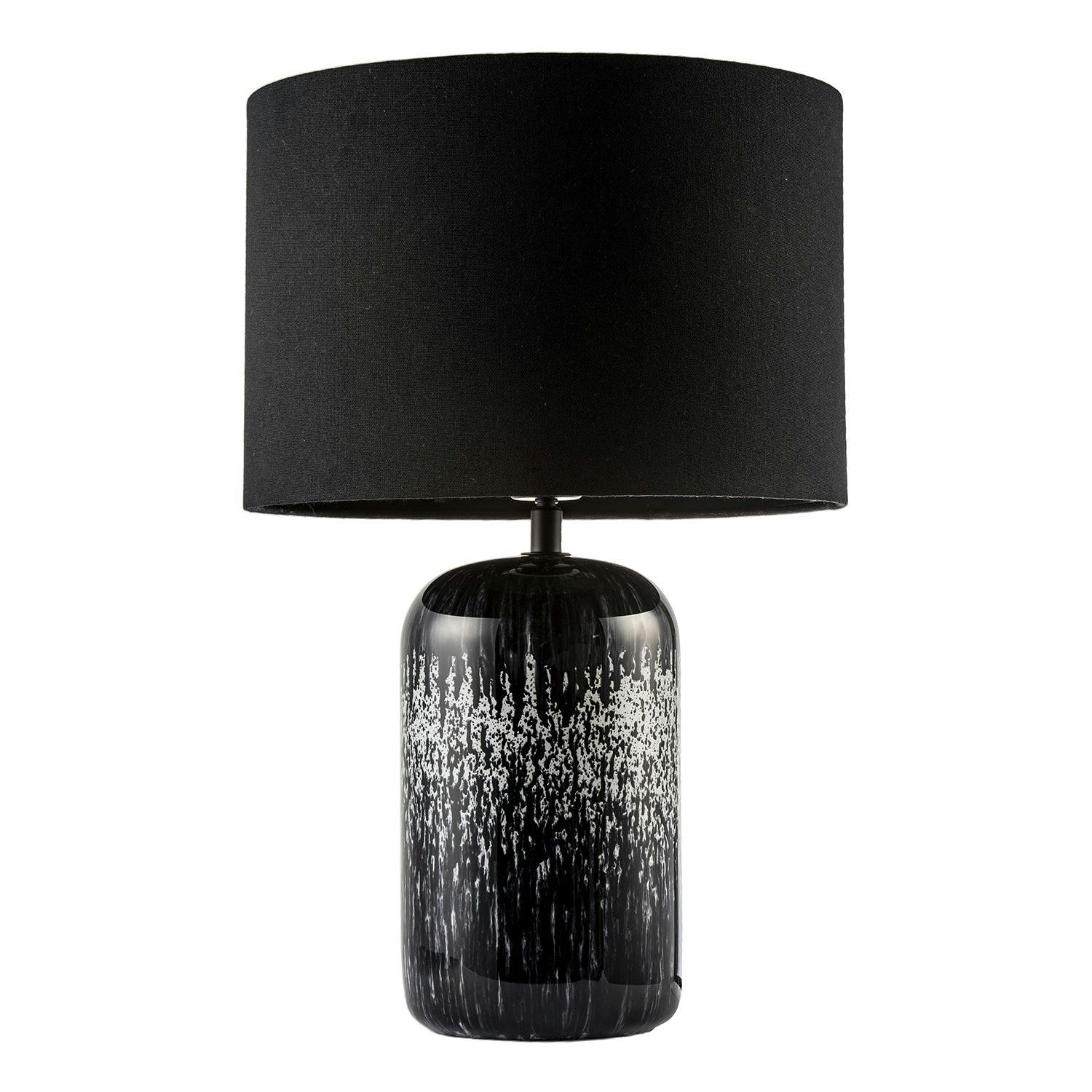 Happy Homewares Black/White Modern And Marble Drip Snowflake Glass Lamp With Shade