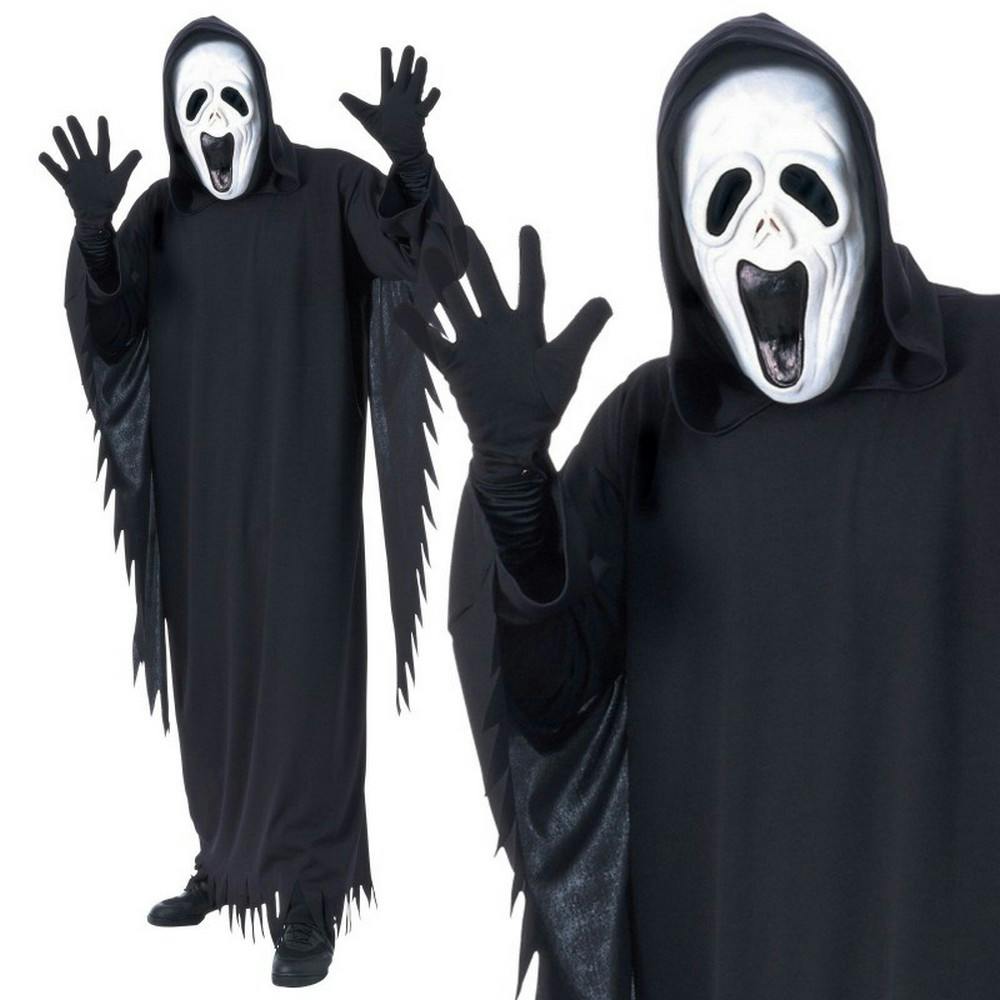 Bristol Novelty Men's Black/White Hooded Costume Robe - S