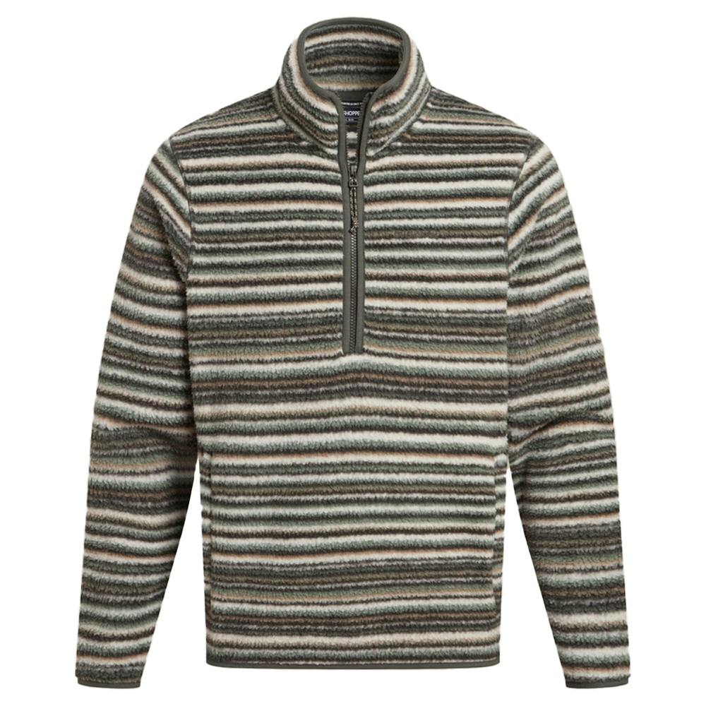 Craghoppers Men's Green Tatton Ii Contrast Striped Fleece Top - Woodland - Xl - Woodland - 100% Recycled Polyester